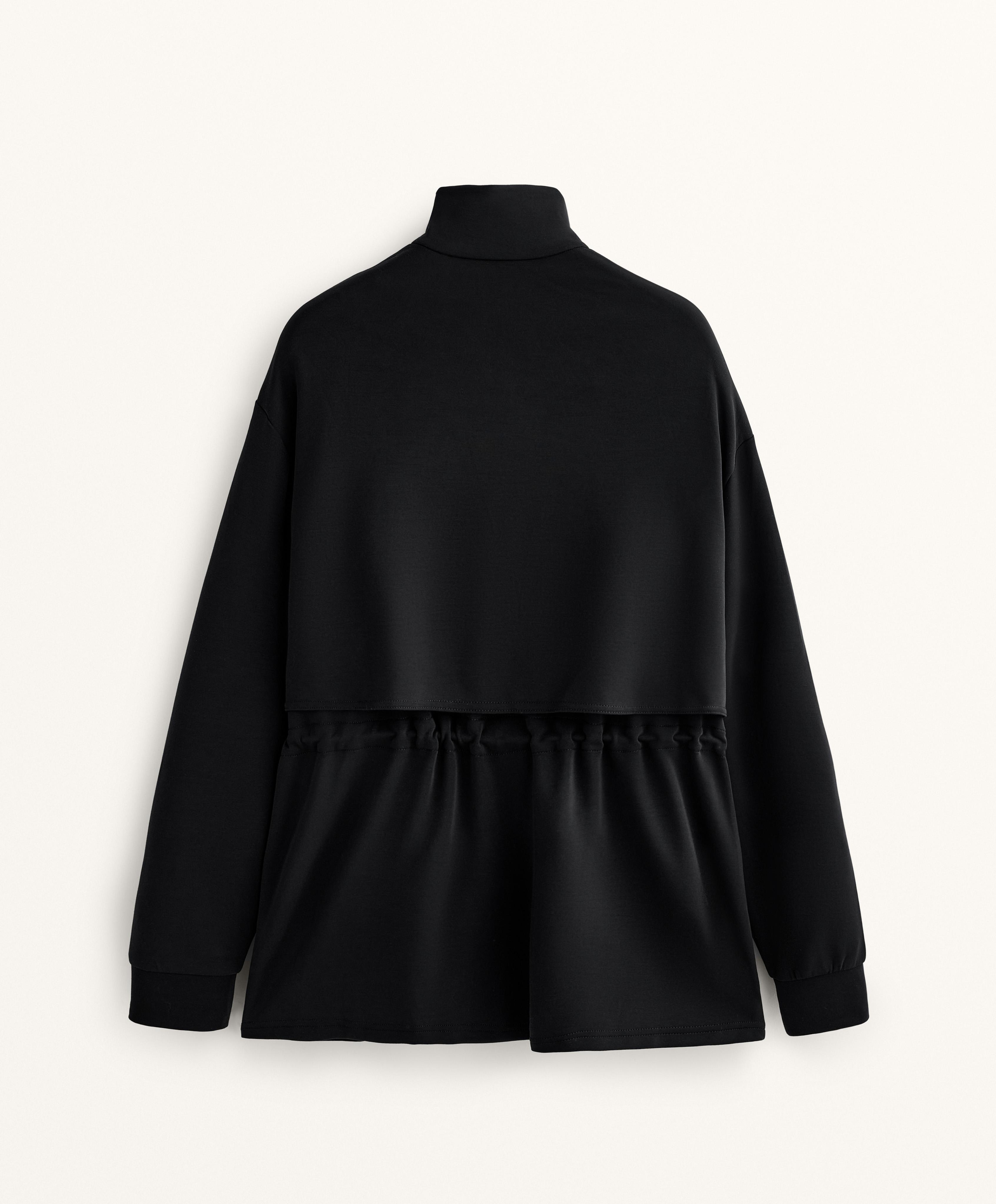 Long jacket with soft-touch modal and pockets