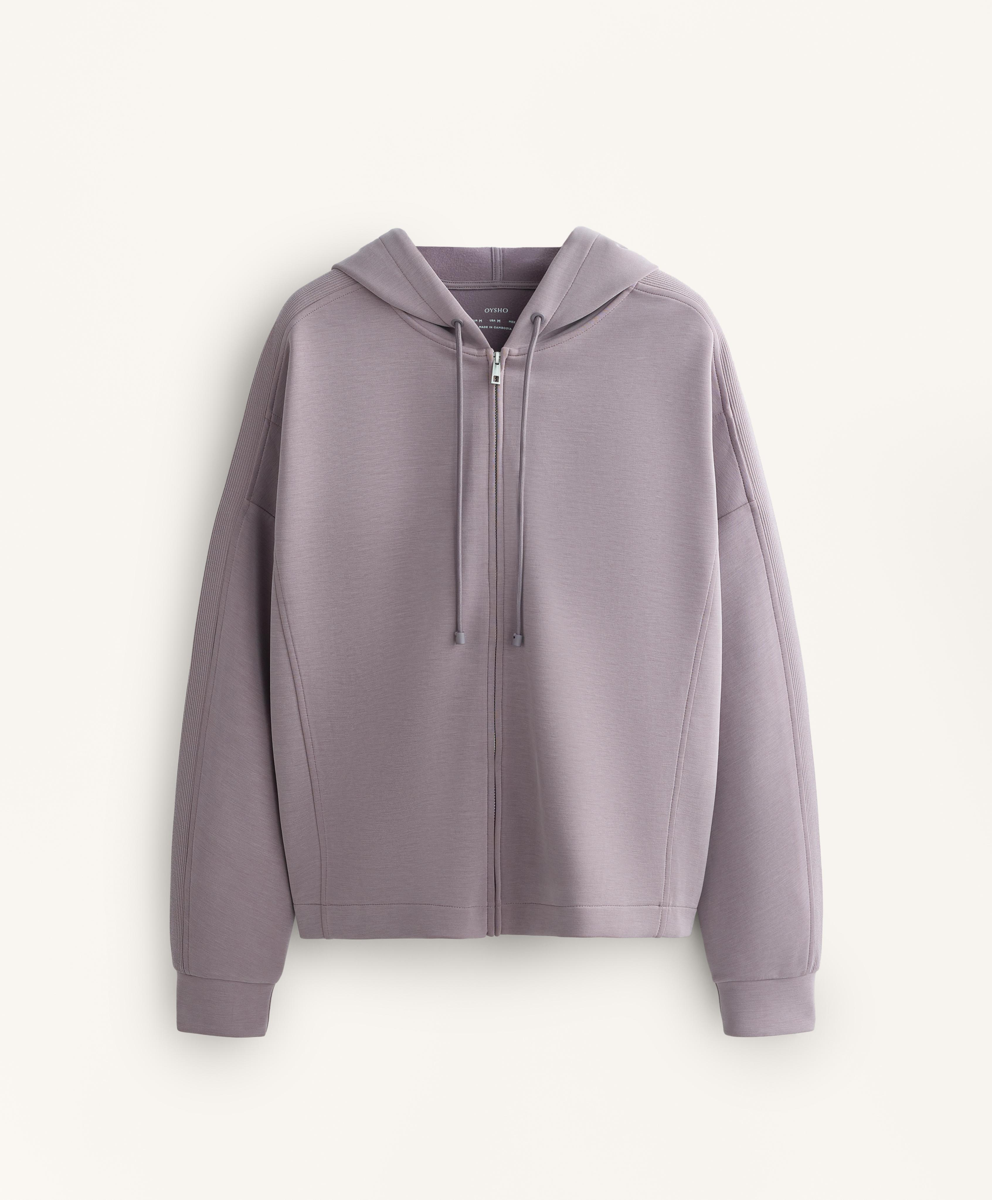 Fitilli detaylı, brushed modal kapüşonlu ceket - Görsel 10