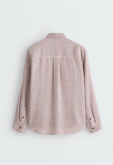 Checked cotton shirt with long sleeve — SAND 6
