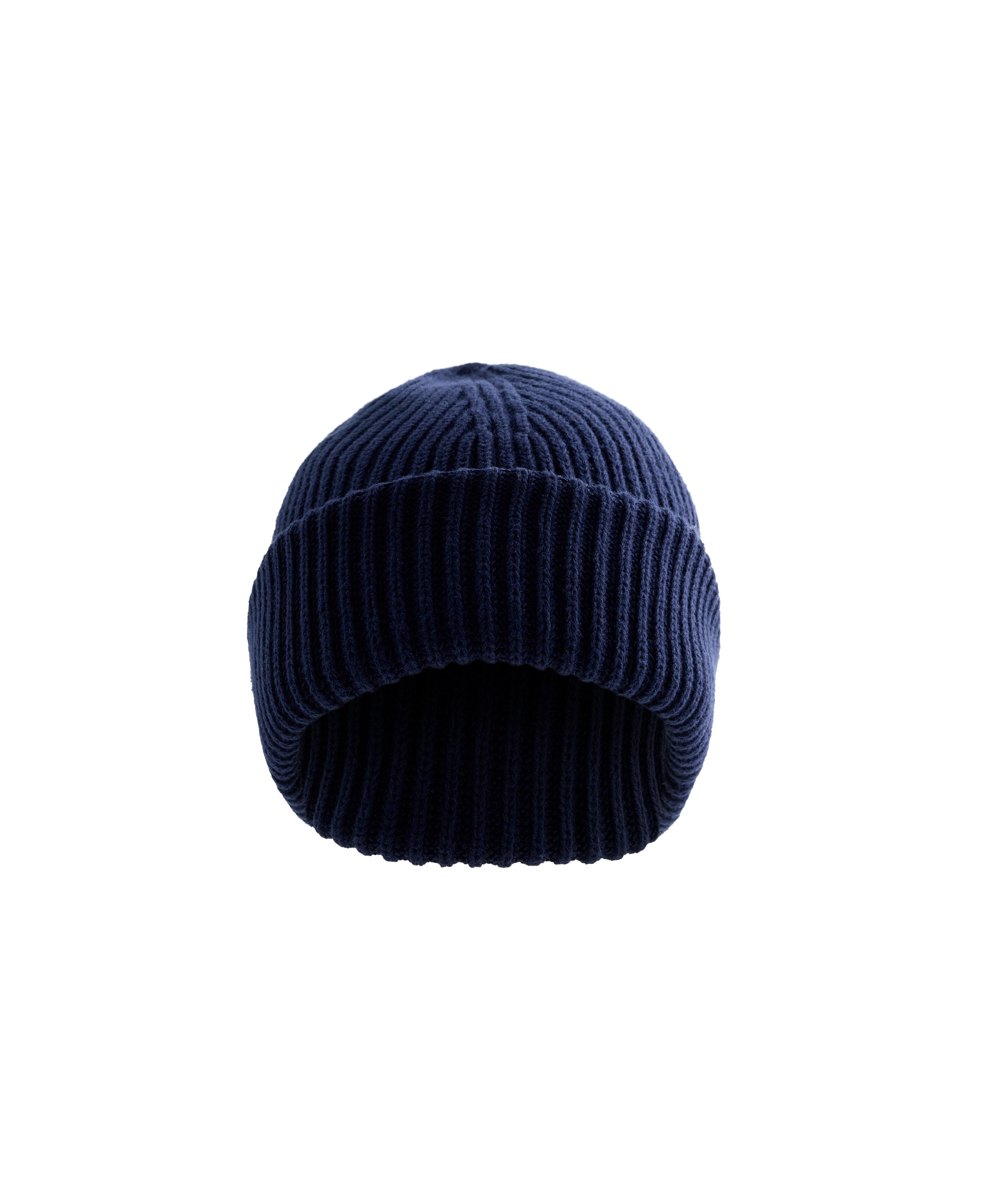 100% cotton ribbed beanie — NAVY BLUE