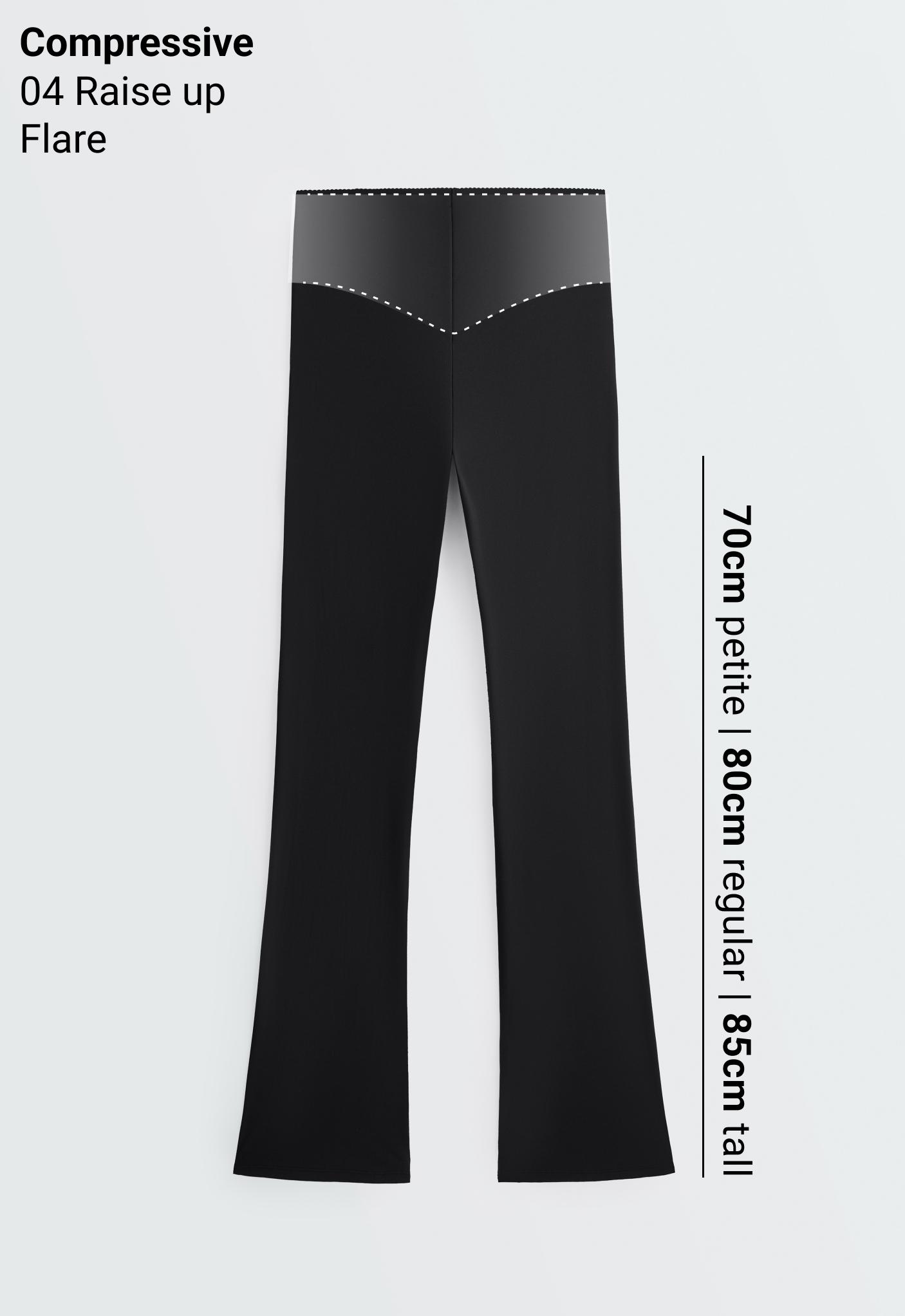 High-rise Compressive Raise Up flare trousers — BLACK