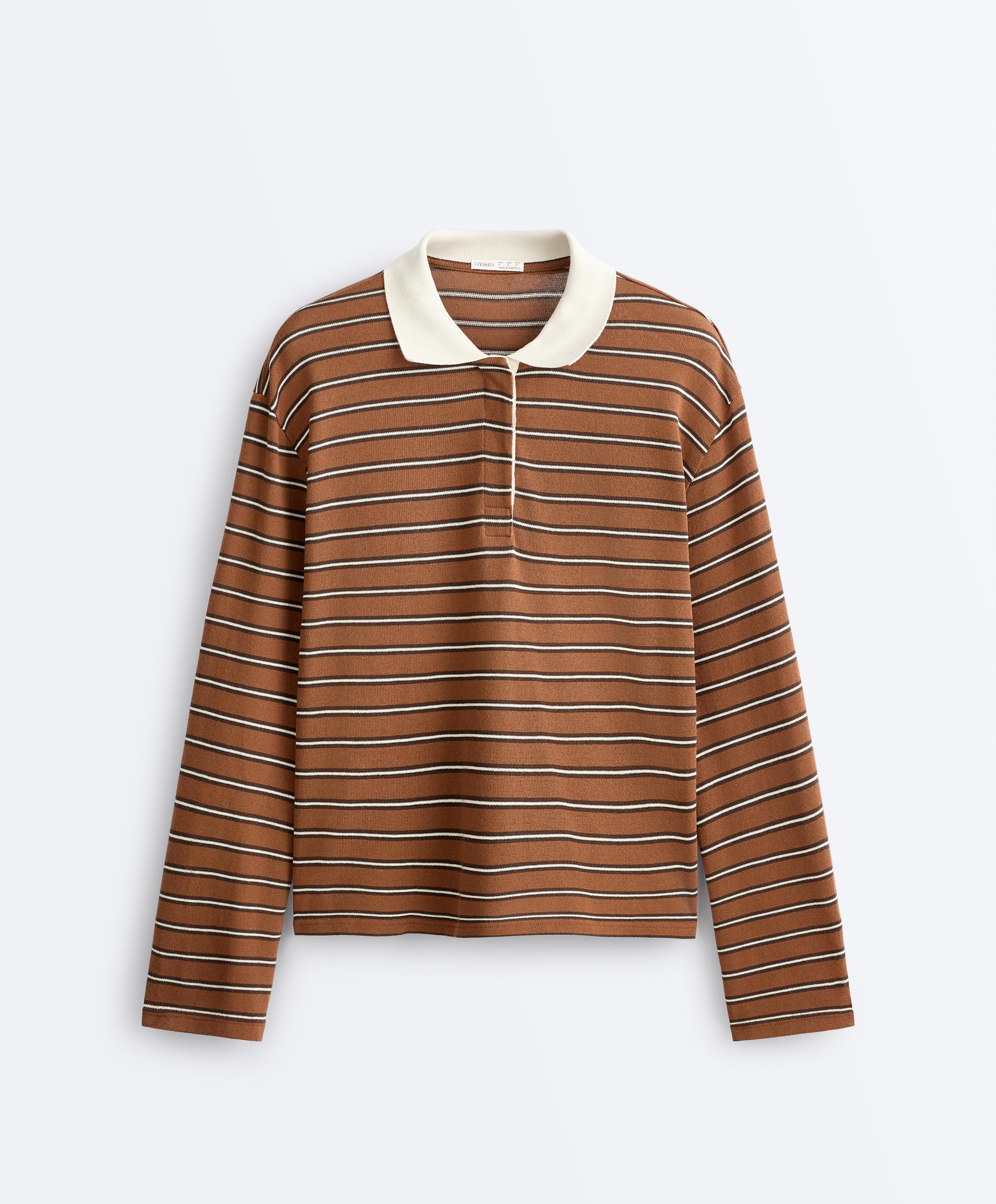 Piqué cotton striped polo shirt