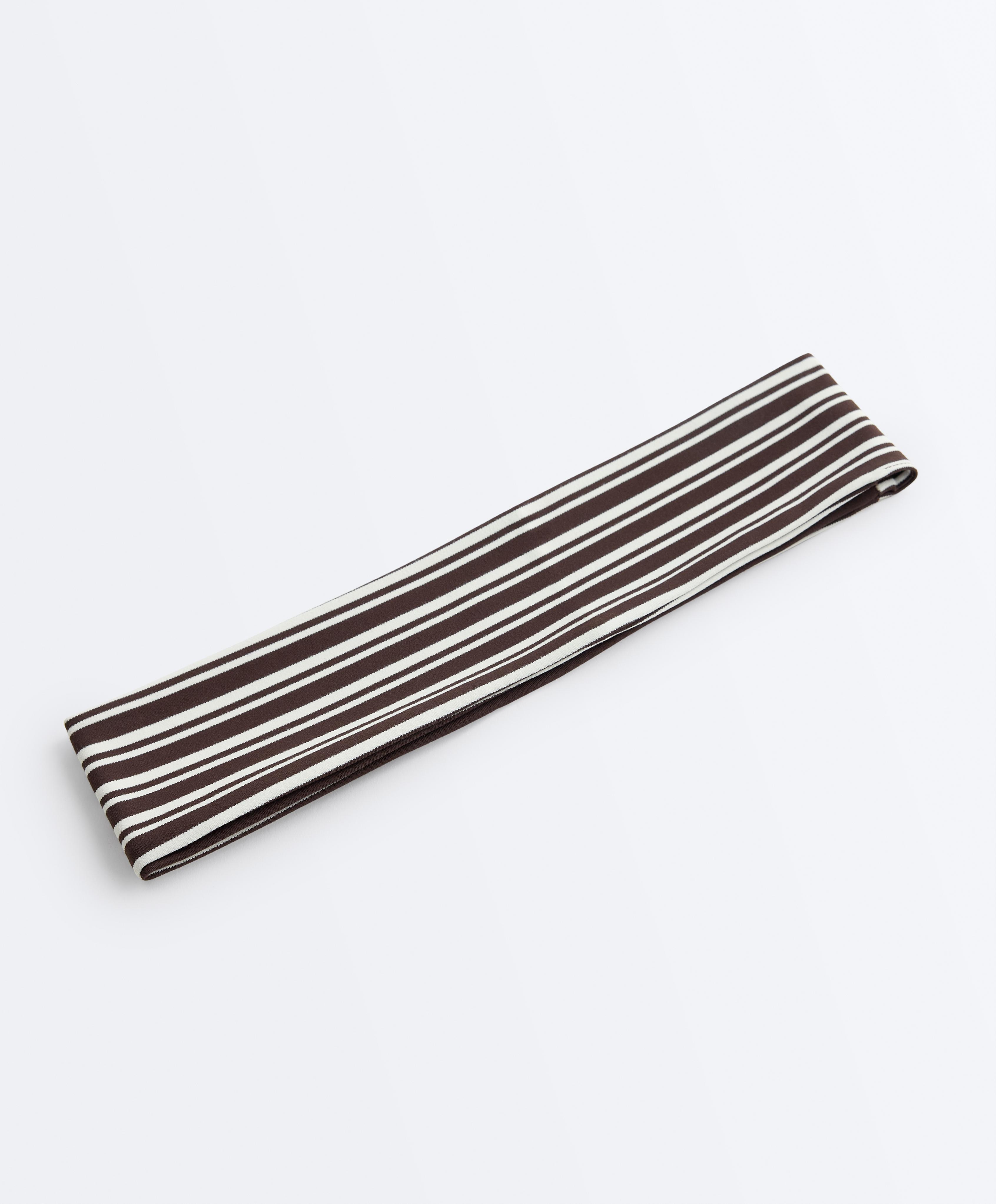 6 cm striped sports headband — DARK BROWN