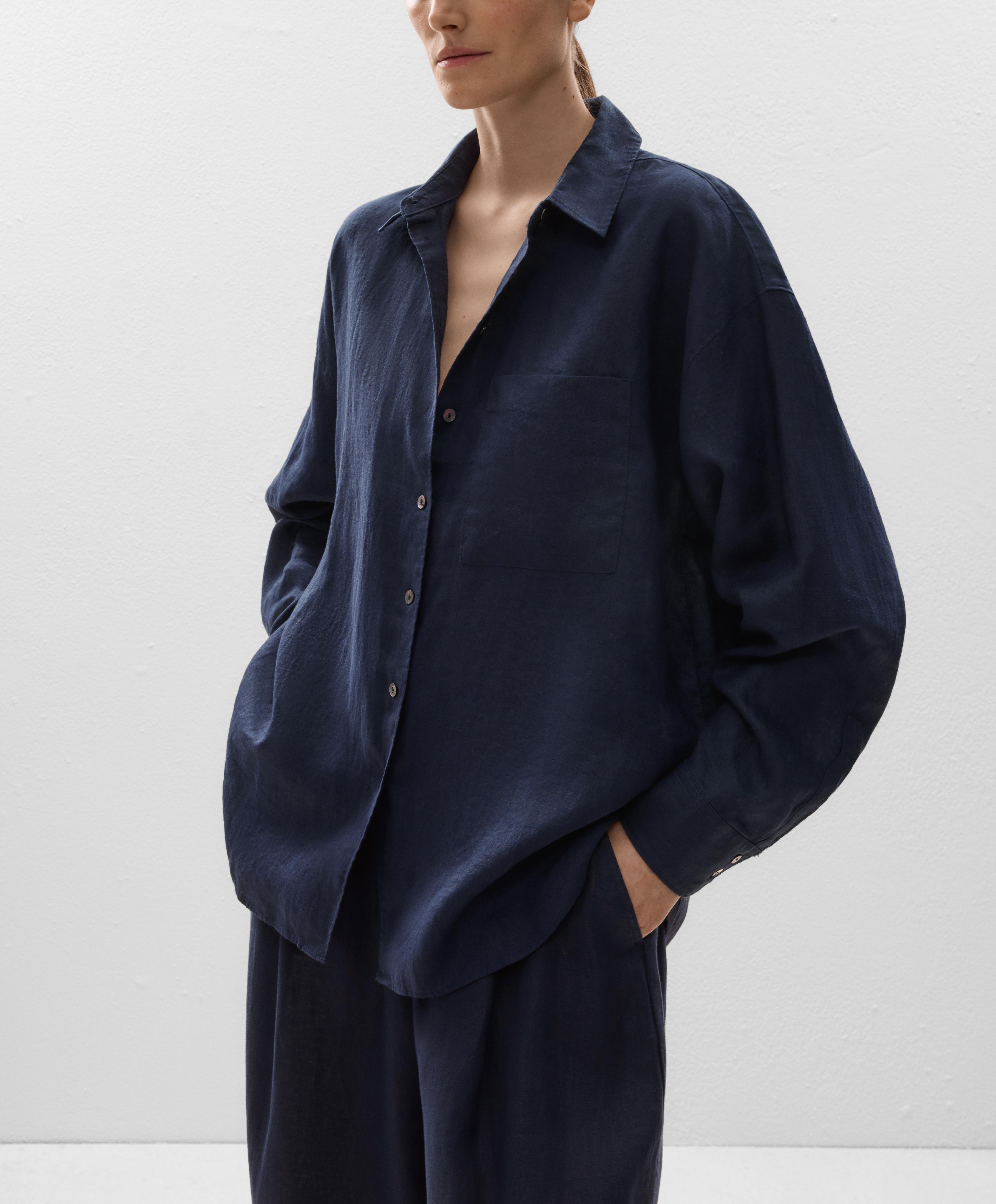 Blusa relaxed 100% lino - Rebajas Blusa relaxed 100% lino - Rebajas