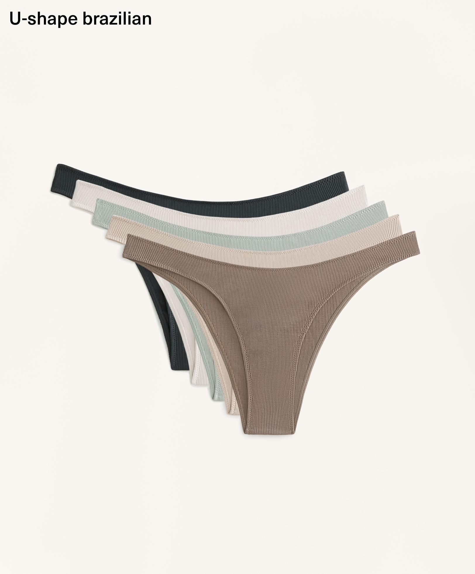 5 rib U-cut Brazilian briefs