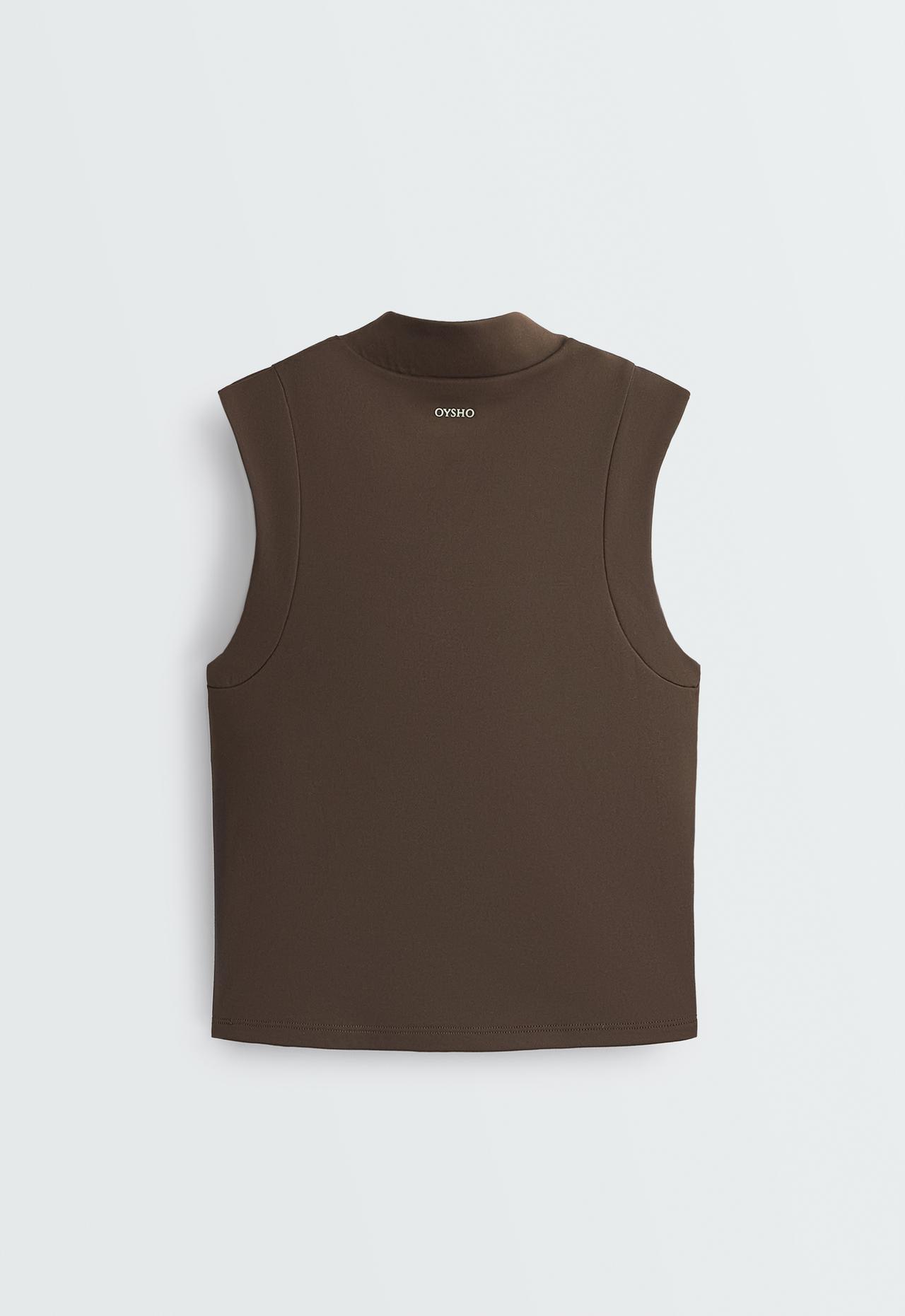 Comfortlux zip tank top — BROWN