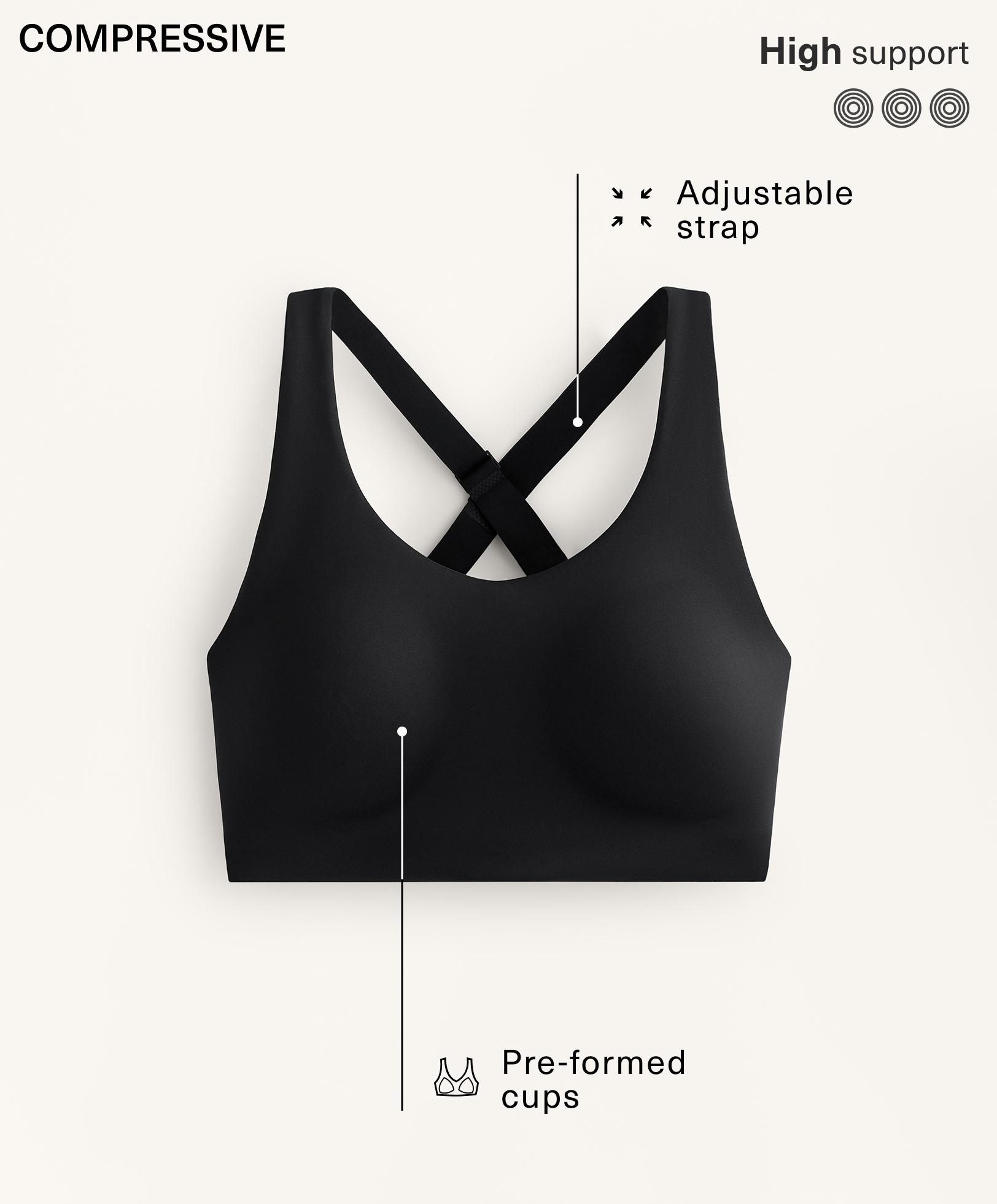 Firm-support Compressive crossover back sports bra