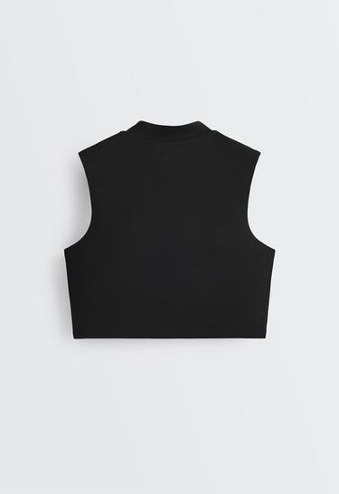 Mandarin-collar comfortlux tank top — BLACK 7
