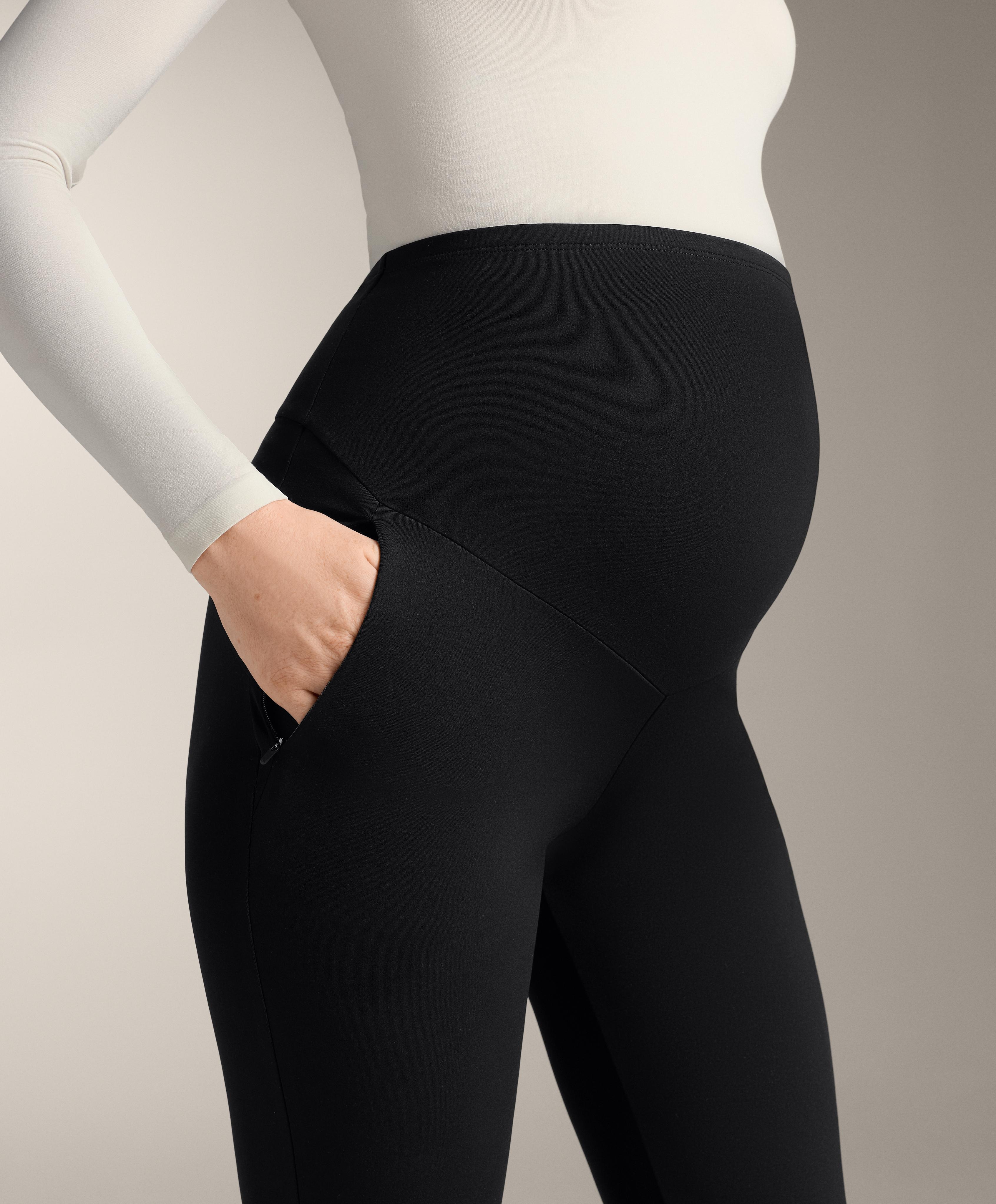 70cm warm maternity ankle-length leggings — BLACK