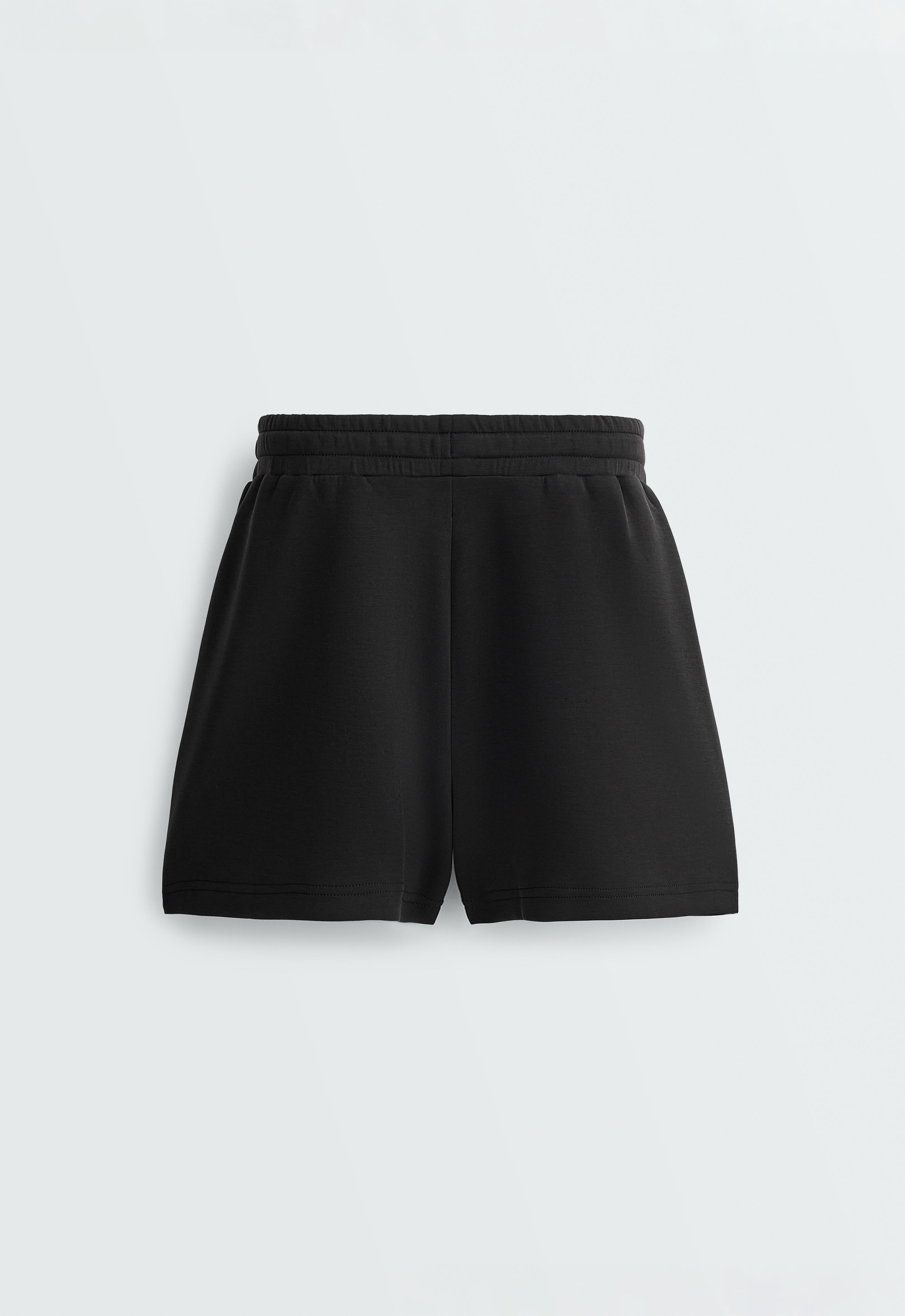 Soft-touch modal shorts — BLACK