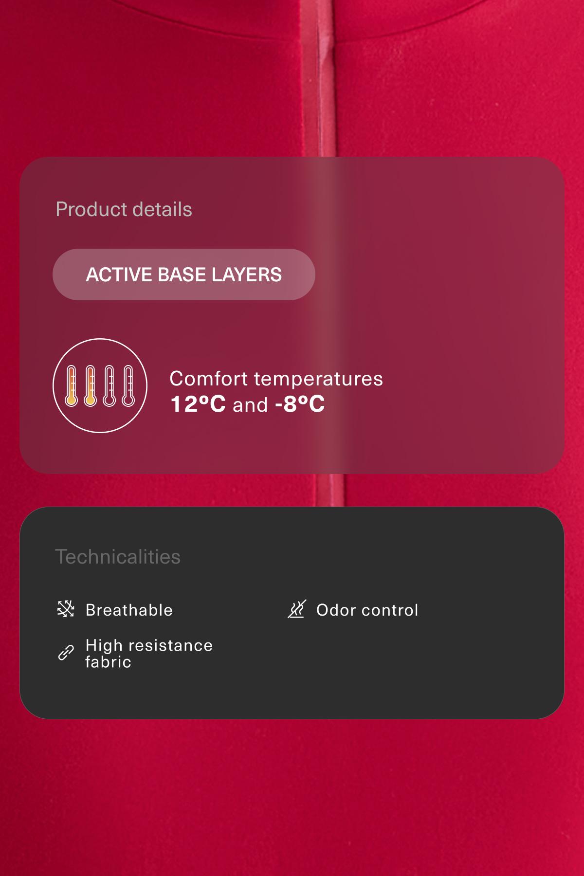 Thermal base layer half-zip top — RED