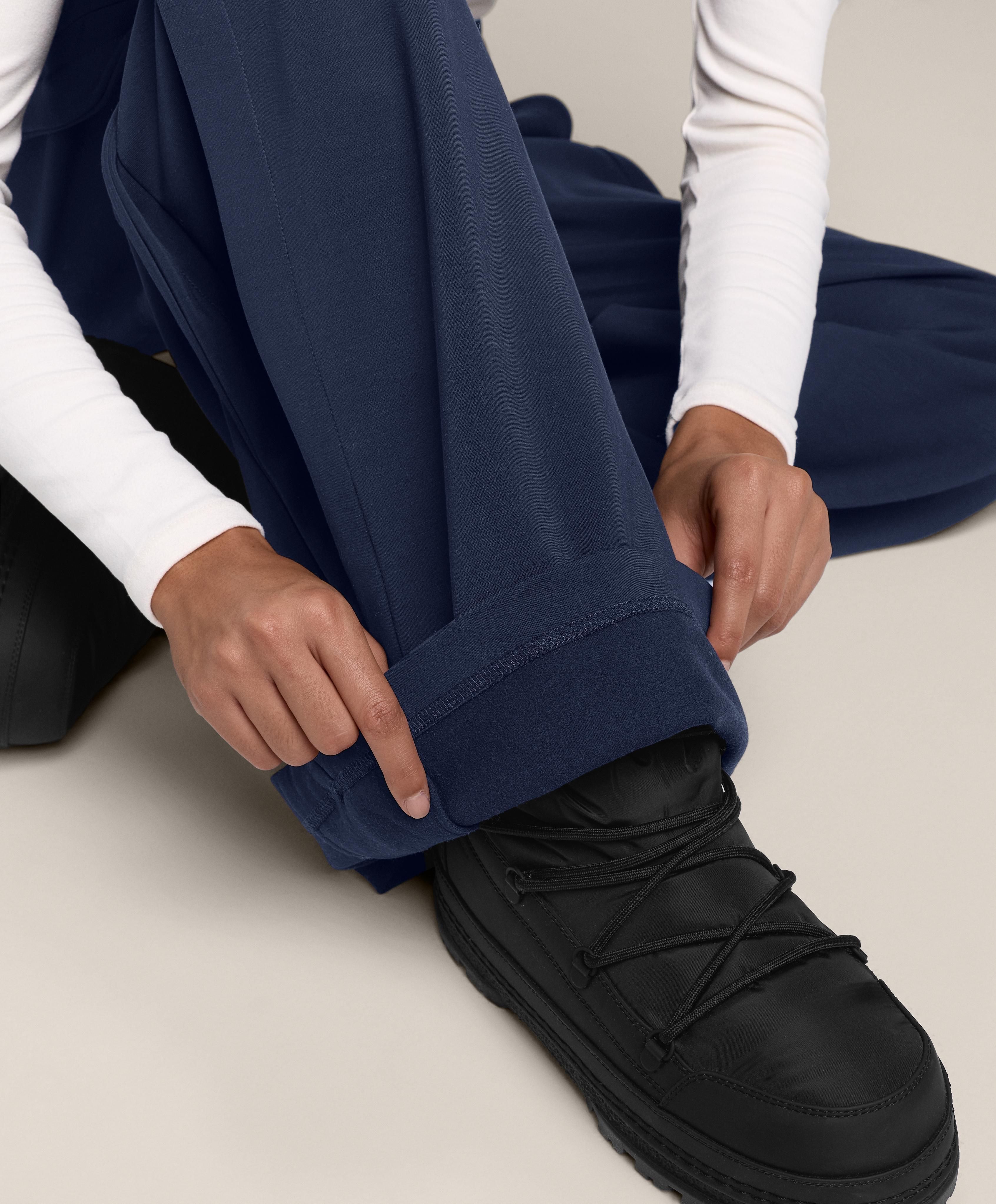 Cocoon trousers with side pleat and brushed modal — NAVY BLUE