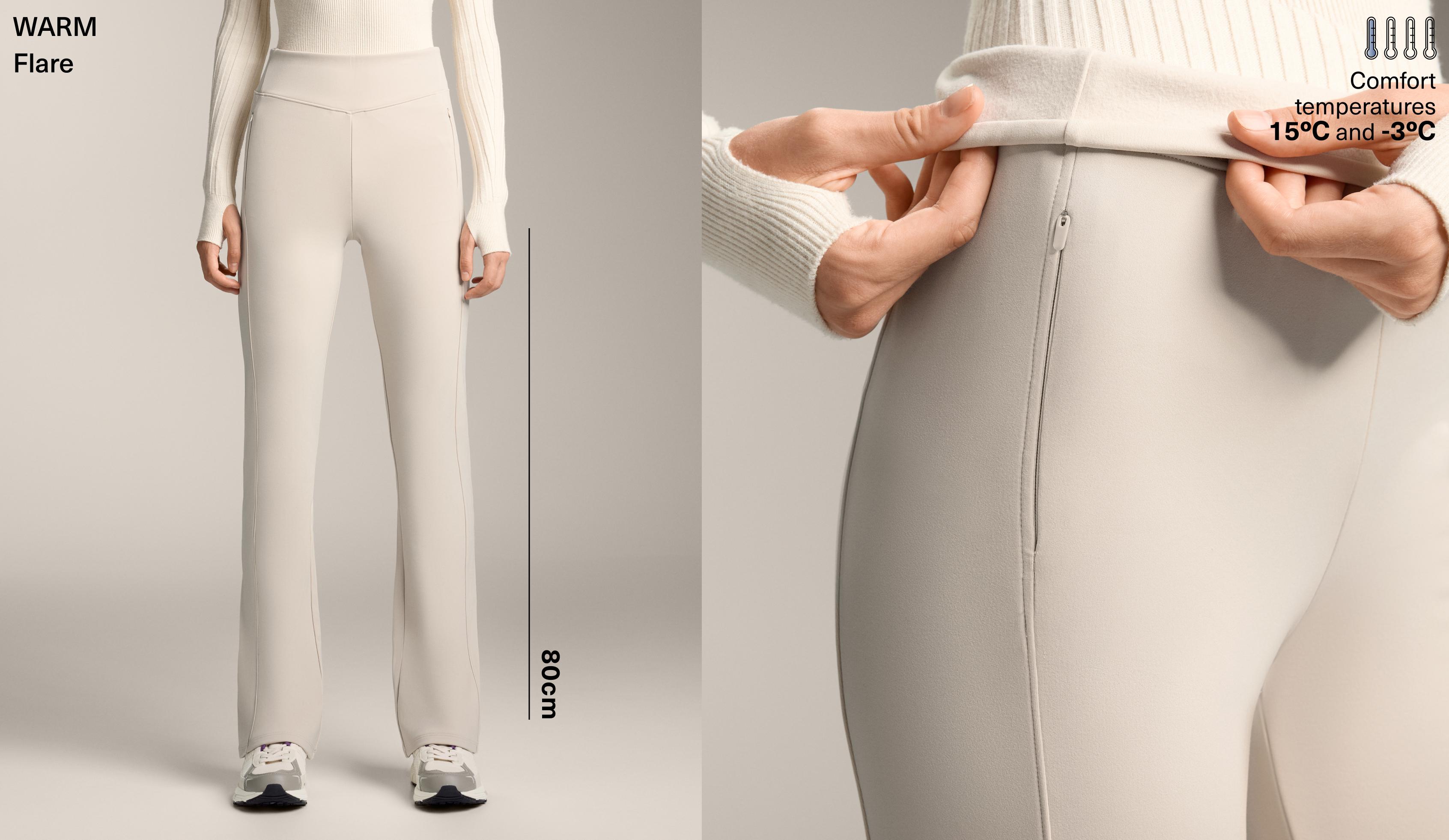 High rise warm flare trousers with pockets - Sale