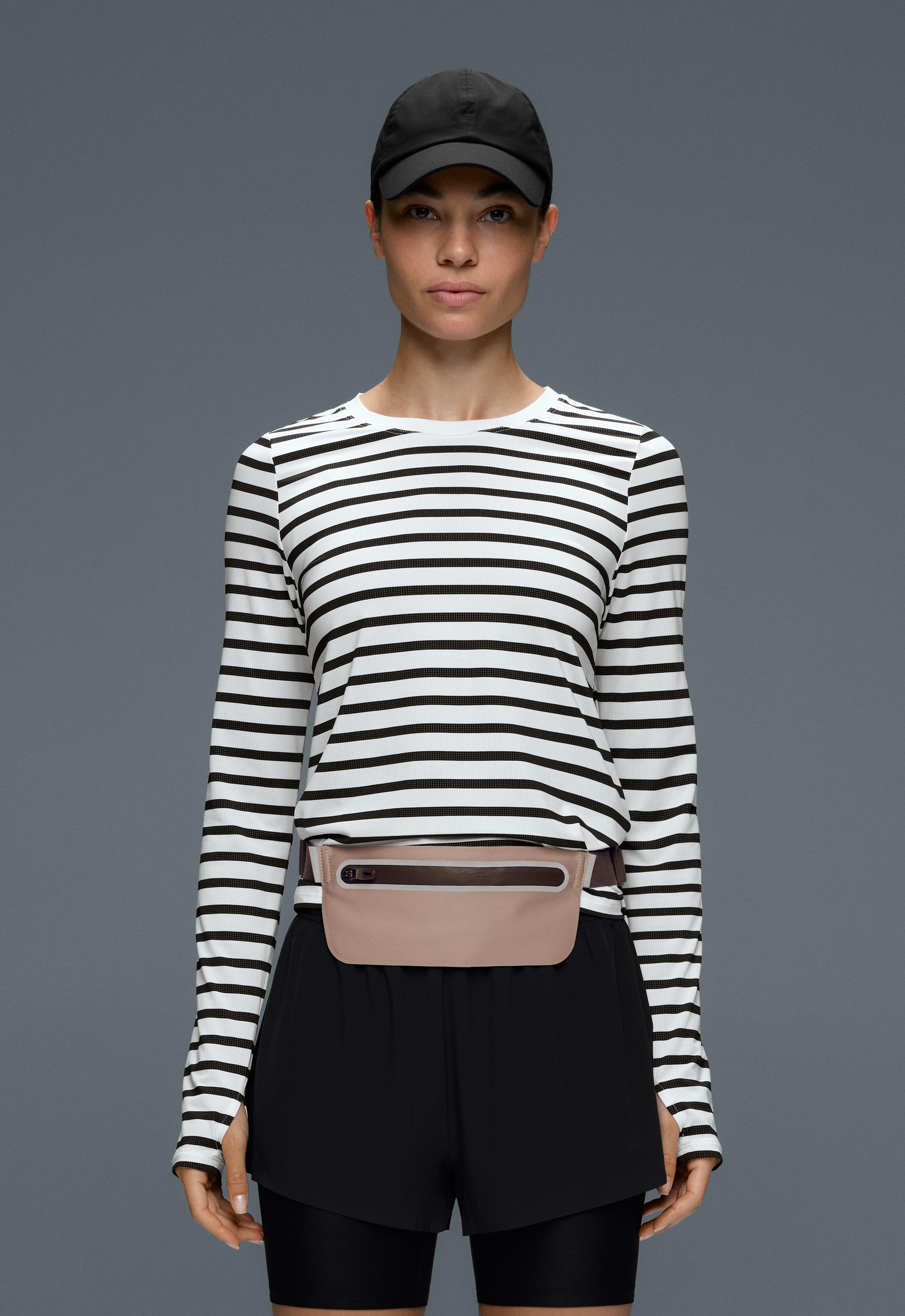 Striped long-sleeve technical T-shirt