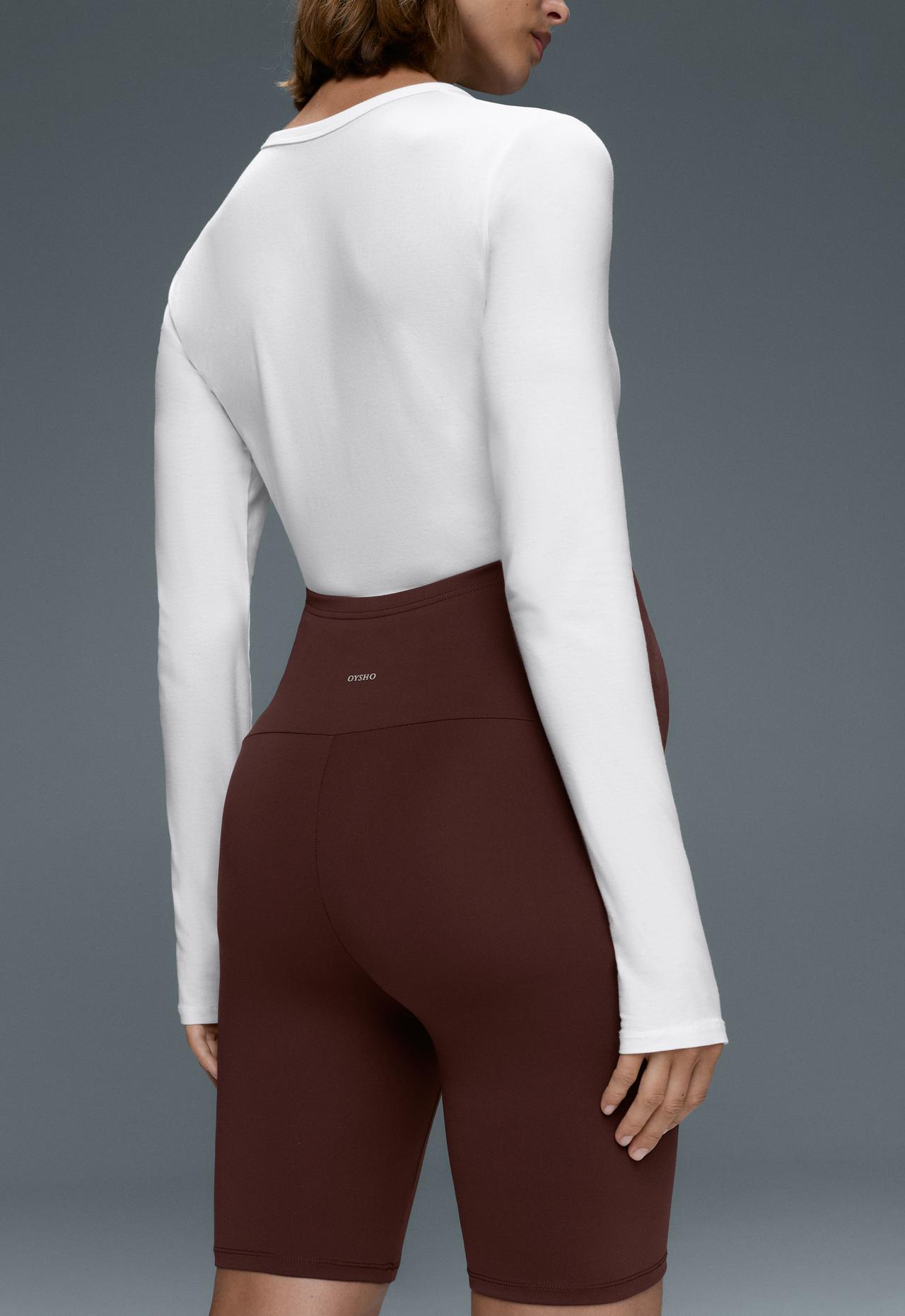 Maternity Comfortlux 20cm biker leggings — CHOCOLATE