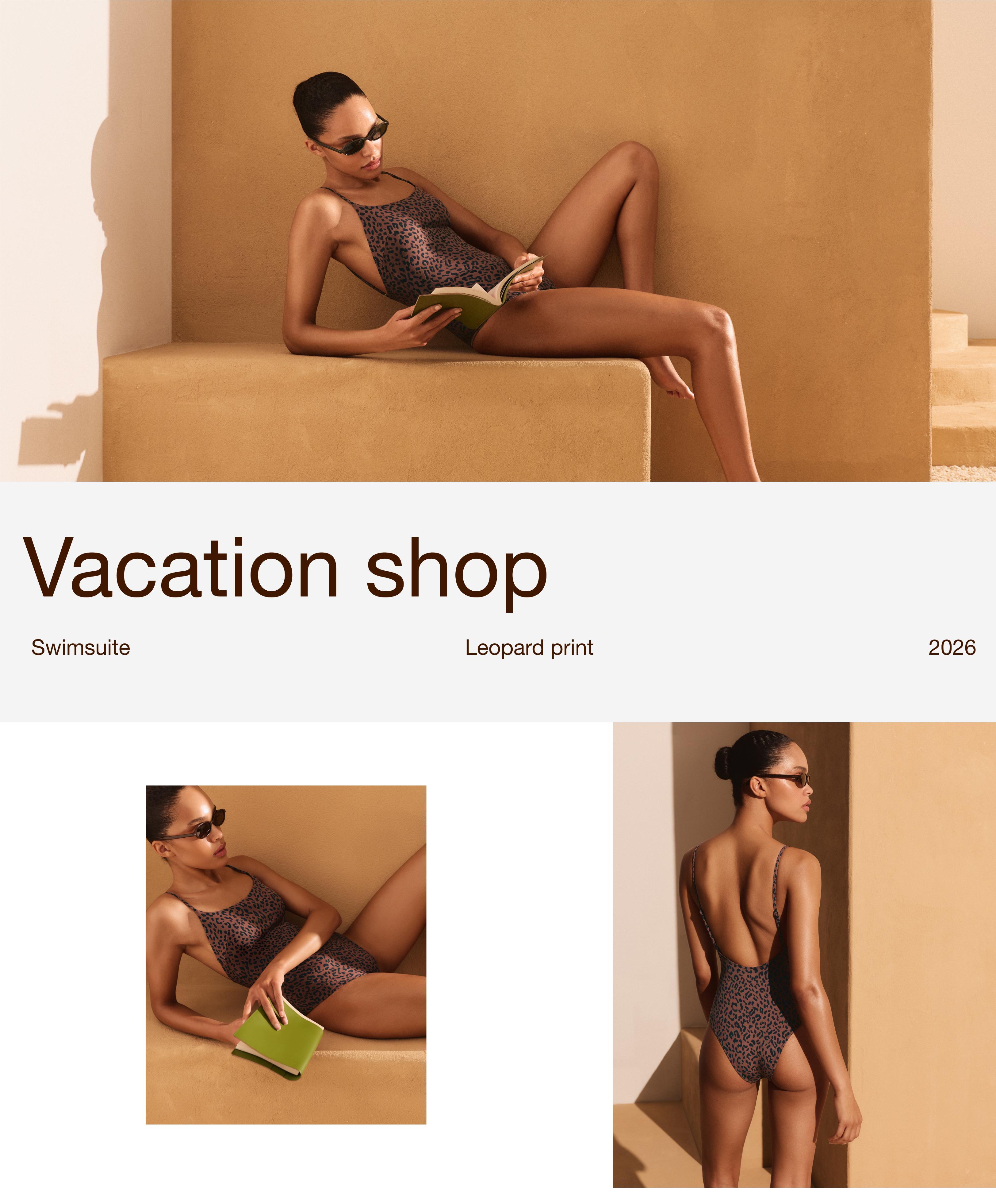 Leopard print swimsuit — BROWN