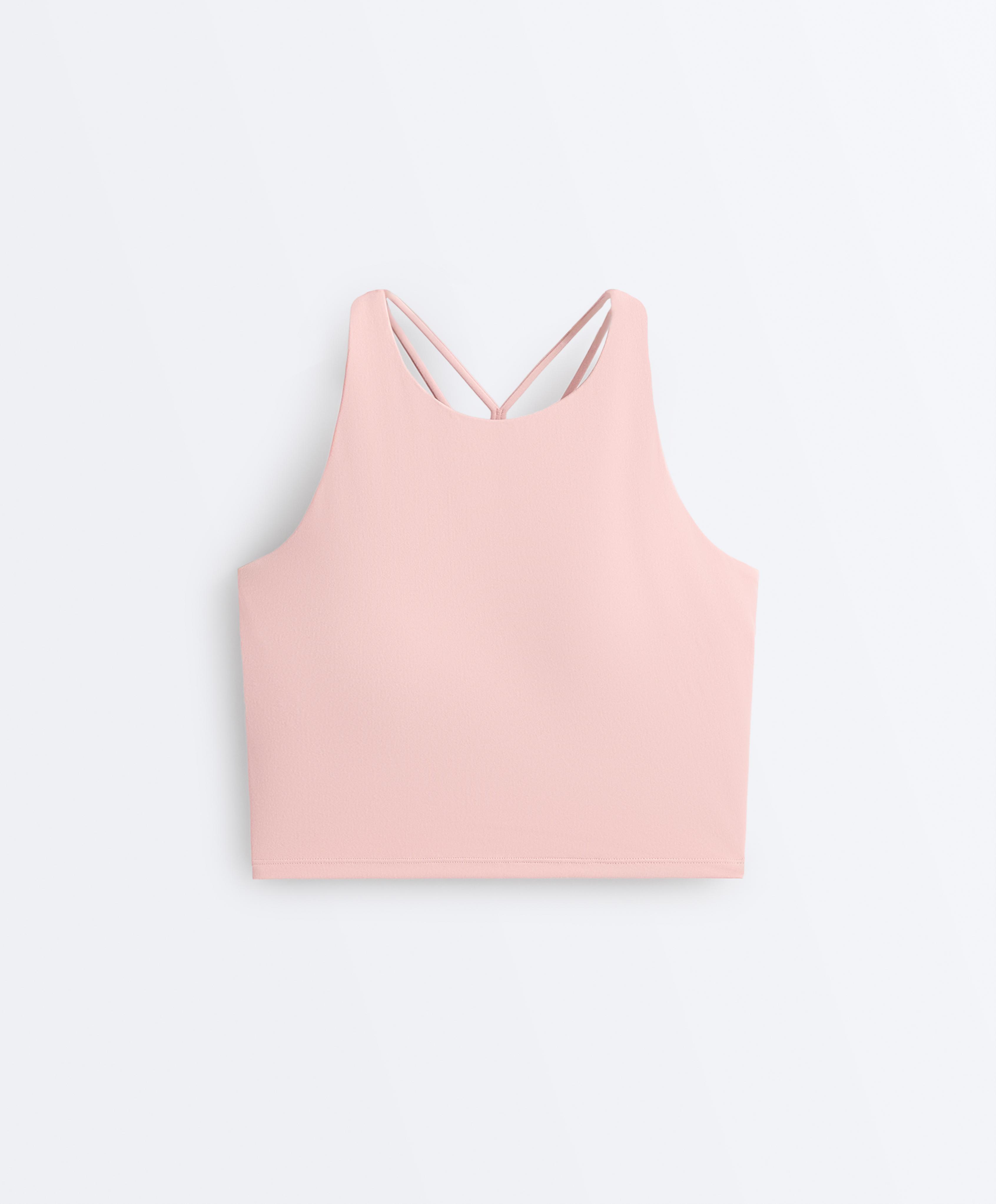Comfortlux strappy tank top with cups — CLOUD PINK