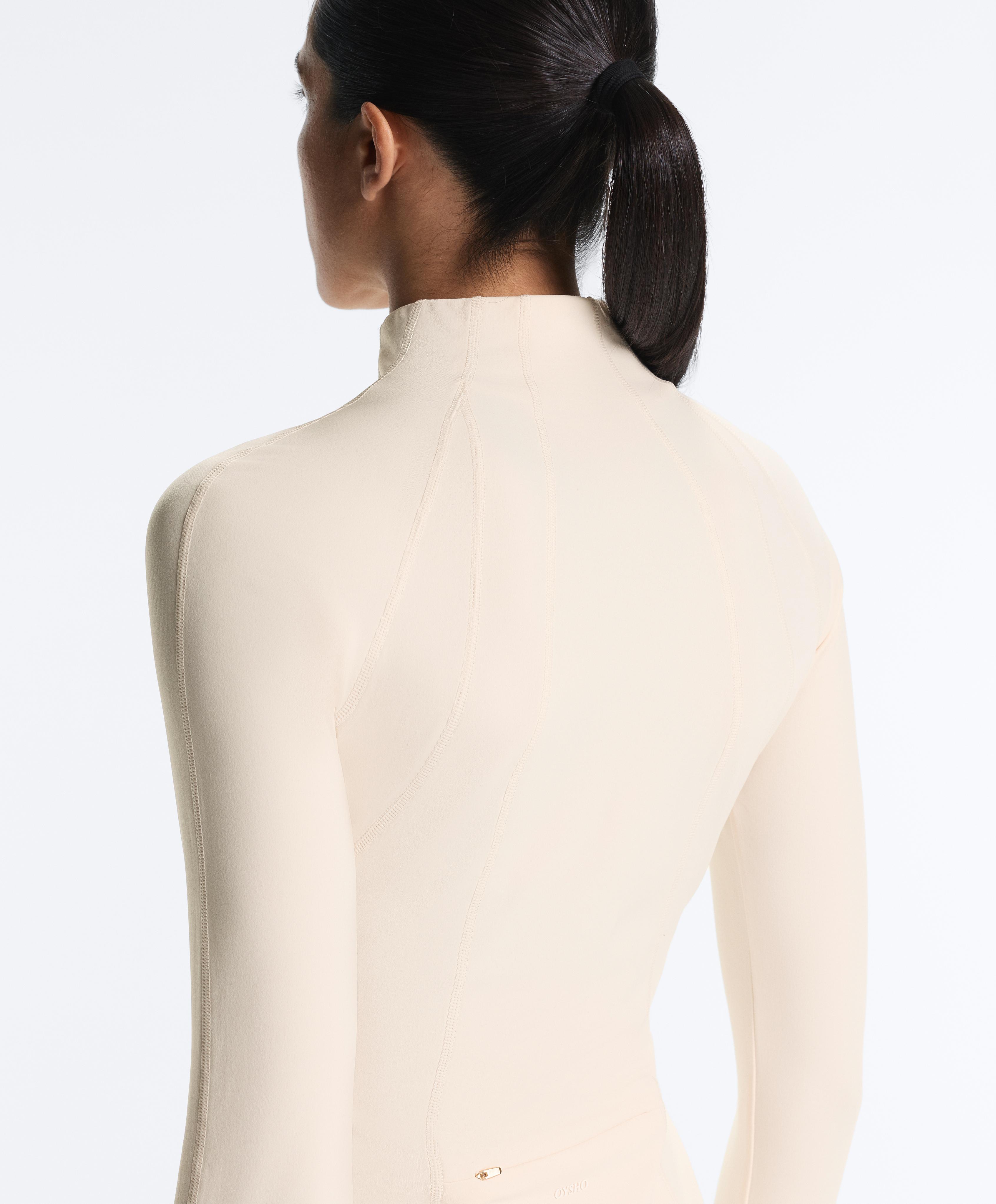 Light warm technical jacket with seams — PALE ECRU