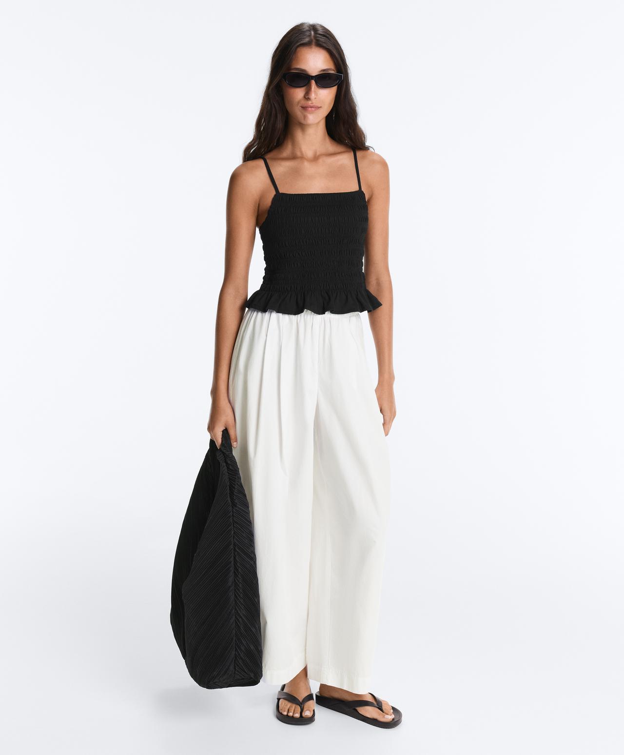 Comfortlux smock tank top — BLACK