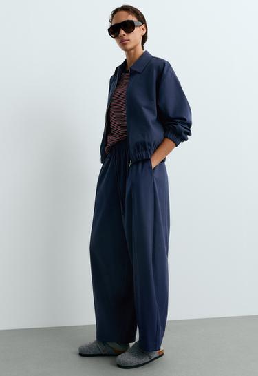 13% wool balloon trousers — NAVY BLUE 4