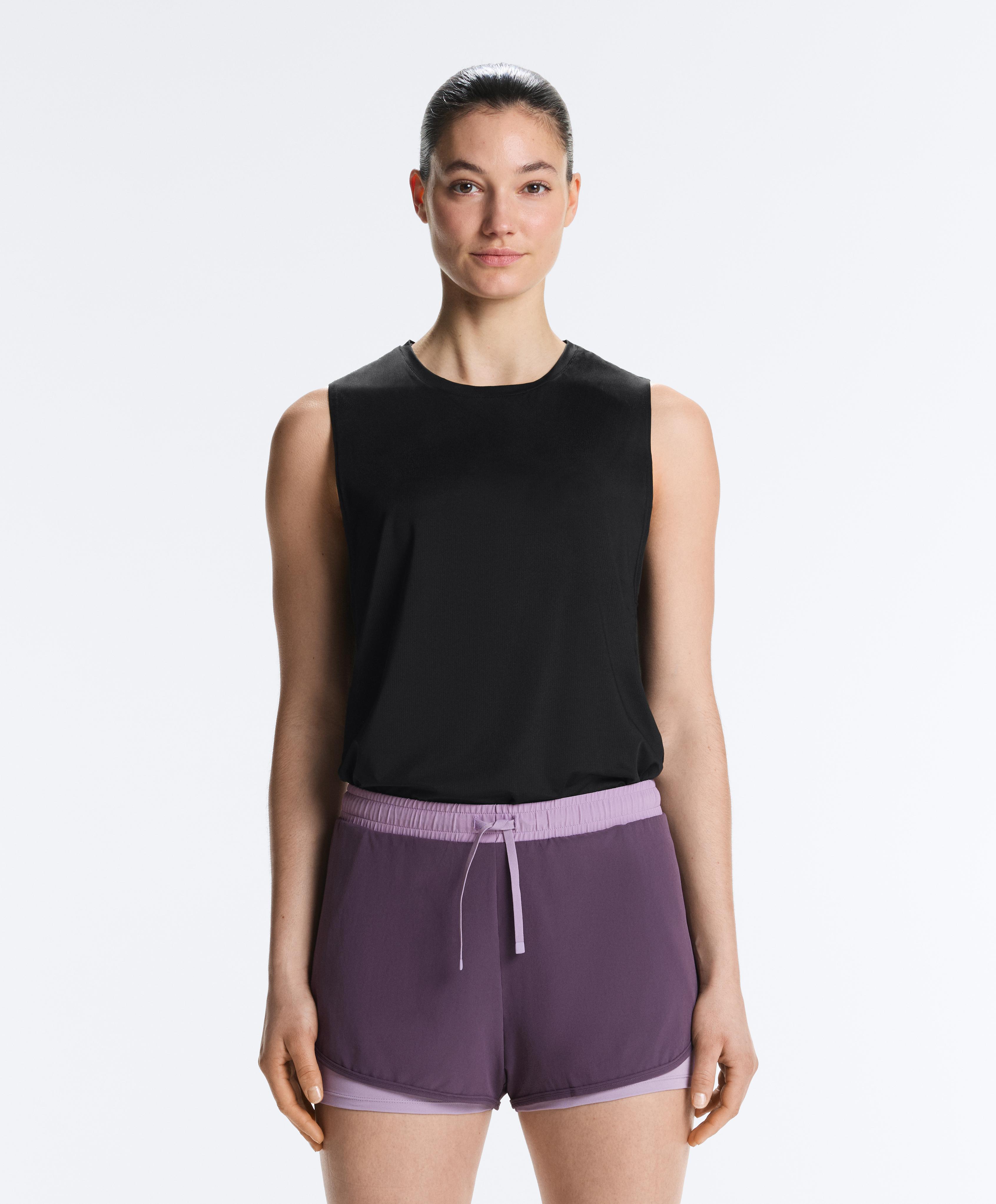 Technical sleeveless T-shirt — BLACK