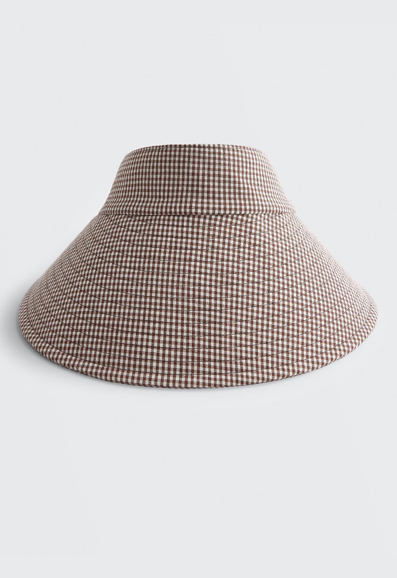 Gingham visor — BROWN
