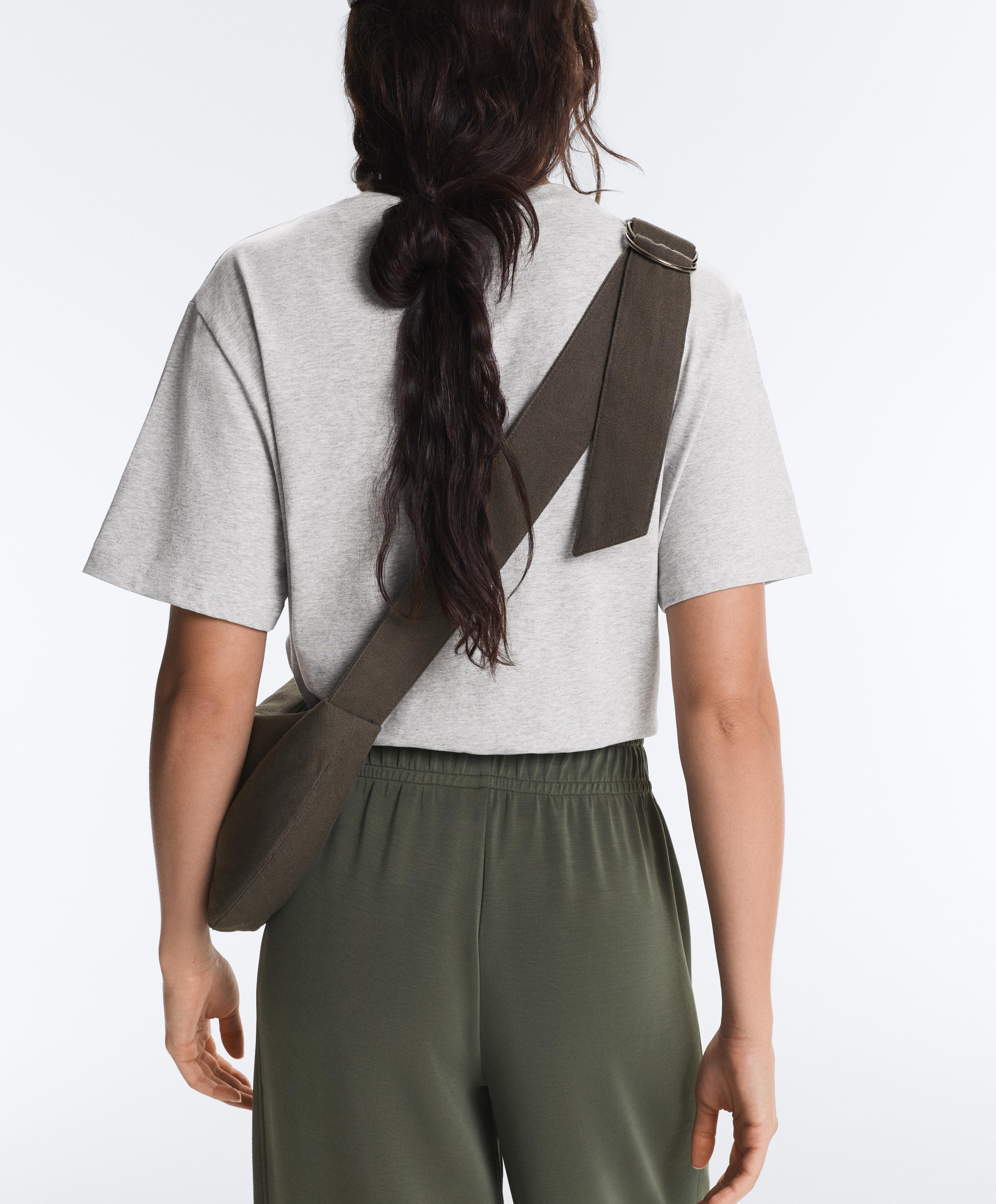 Soft-touch modal wide straight-leg rib trousers — KHAKI