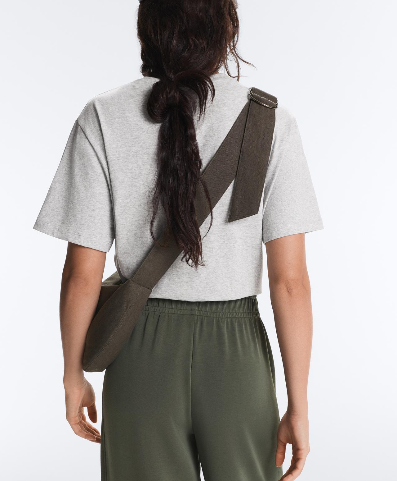 Soft-touch modal wide straight-leg rib trousers — KHAKI