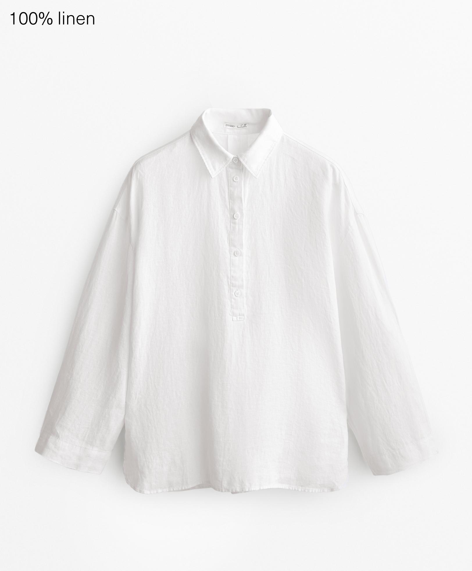 Oversize shirt in 100% linen