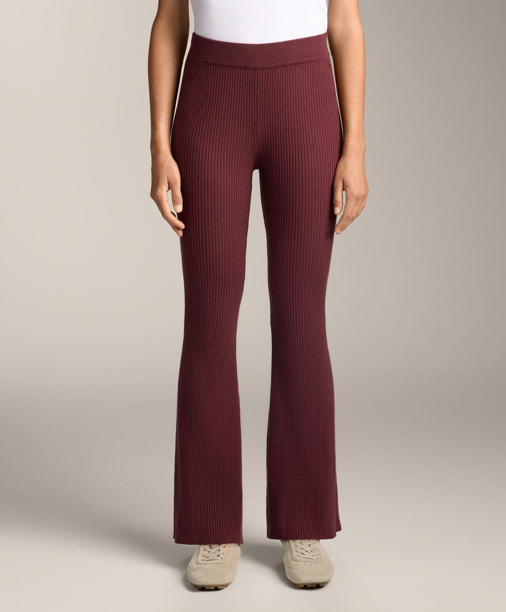 Flare rib knit trousers | OYSHO Costa Rica | Sale