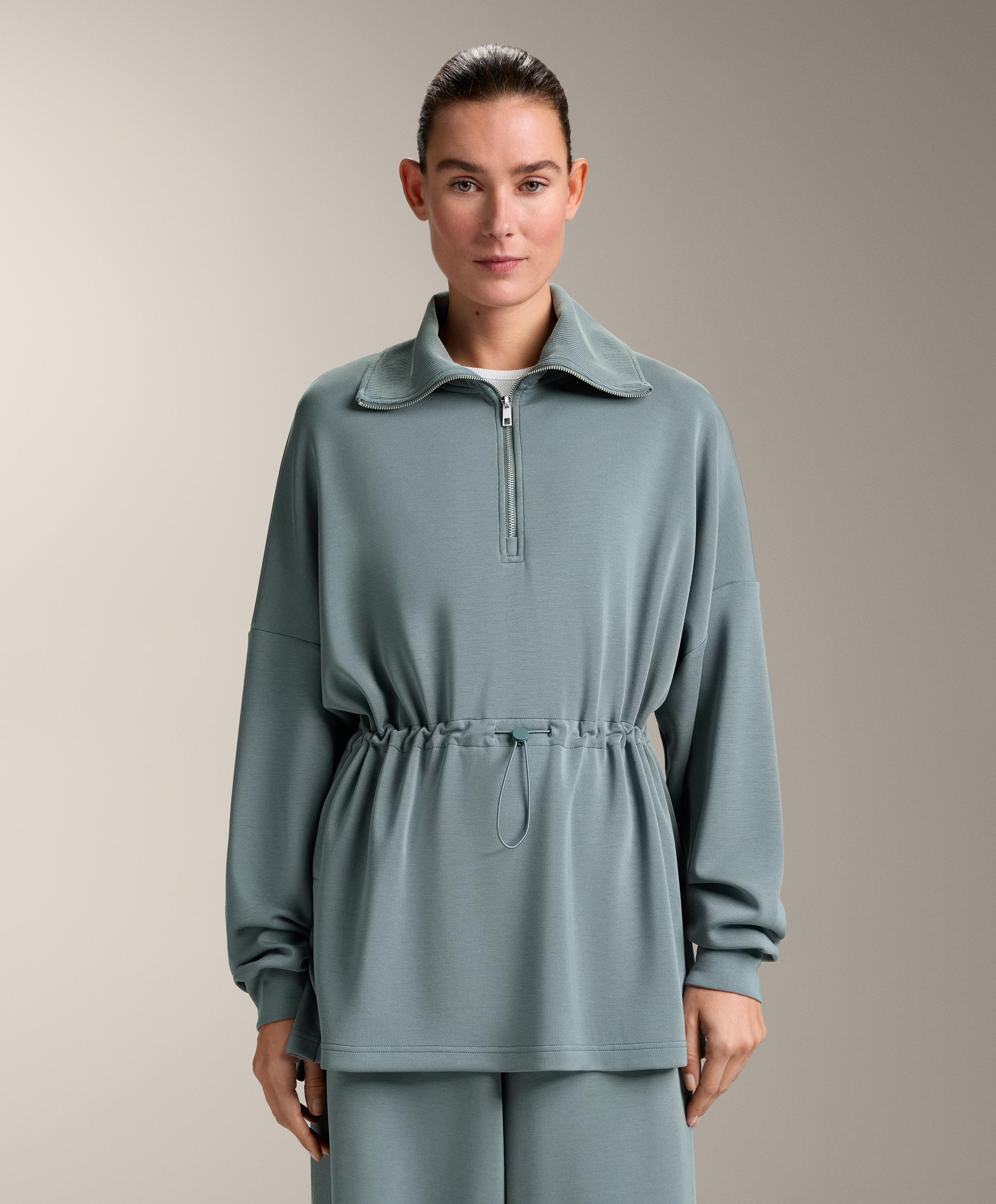 Half-zip sweatshirt with soft-touch modal