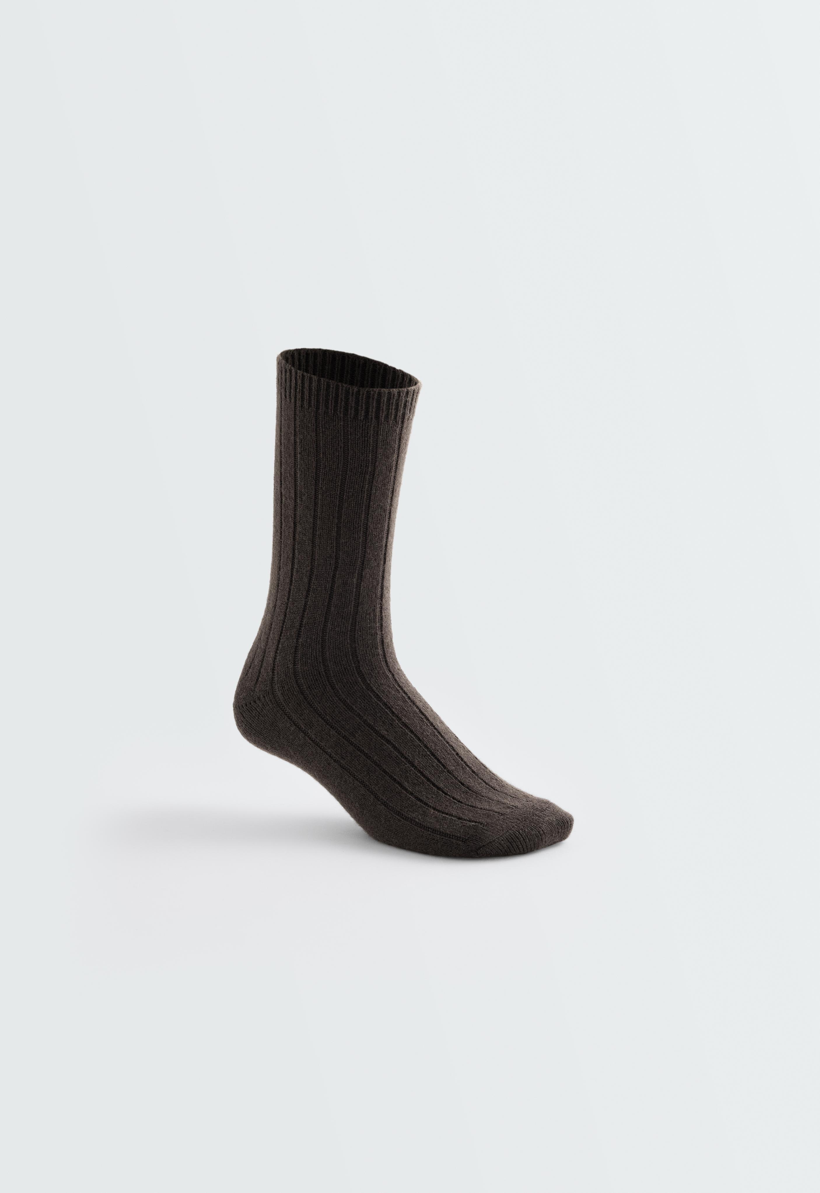 75% cashmere socks — DARK BROWN