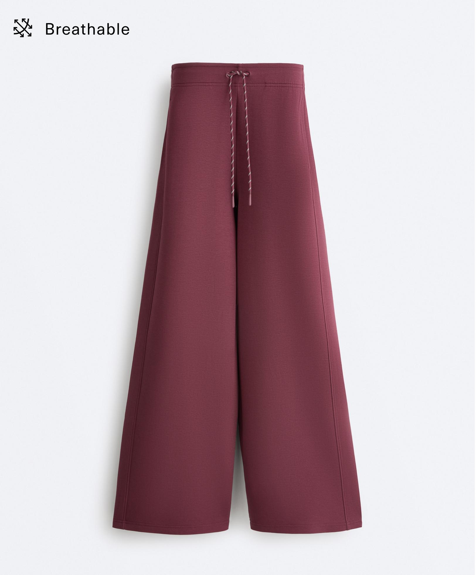 Cotton blend straight-leg trousers