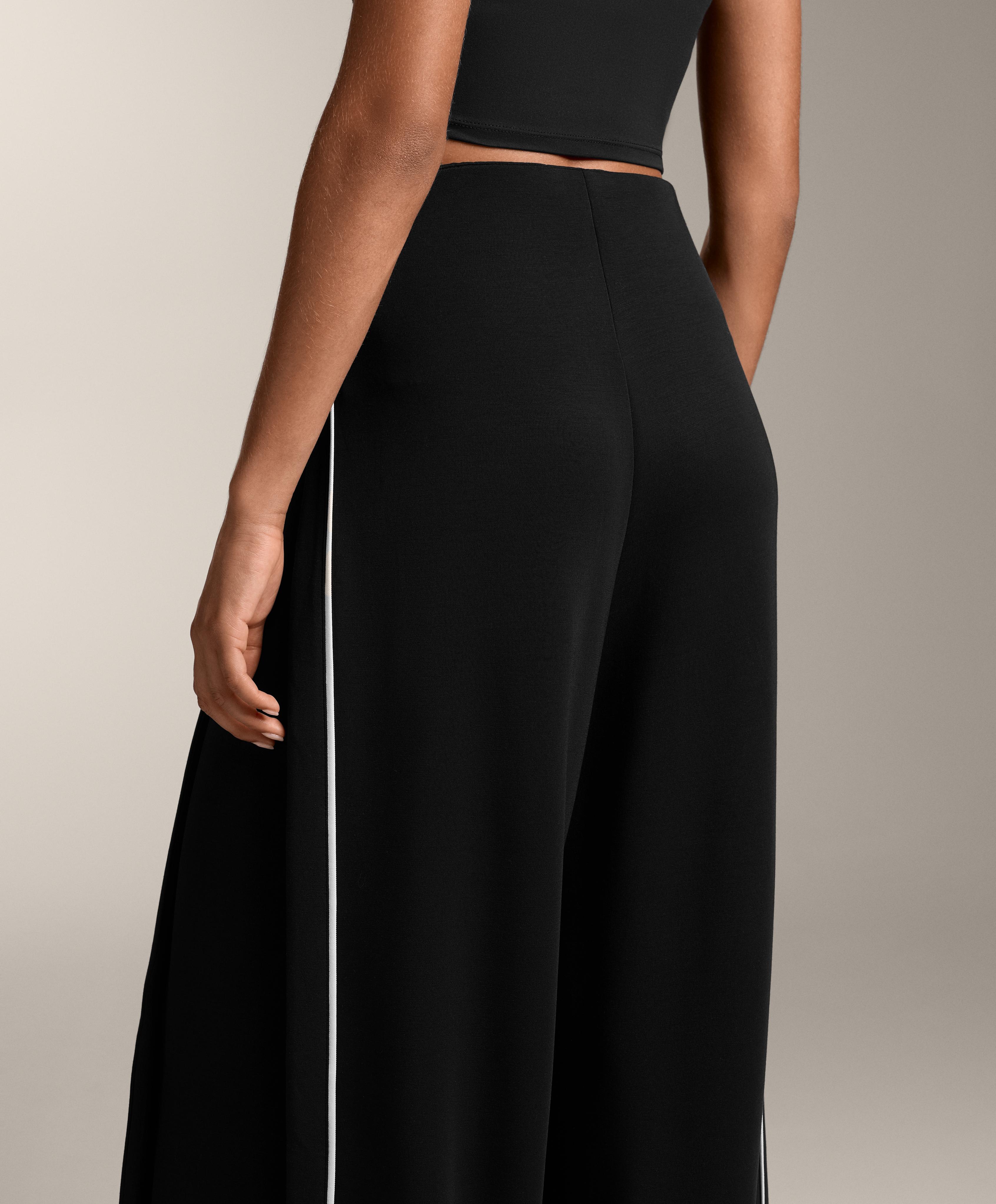 Soft-touch modal trousers with contrast pleats - Sale