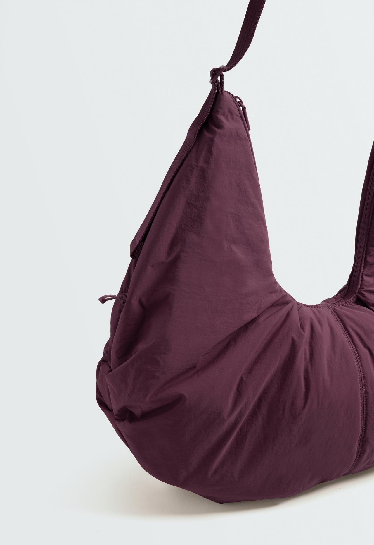 Gathered shopper bag — BURGUNDY