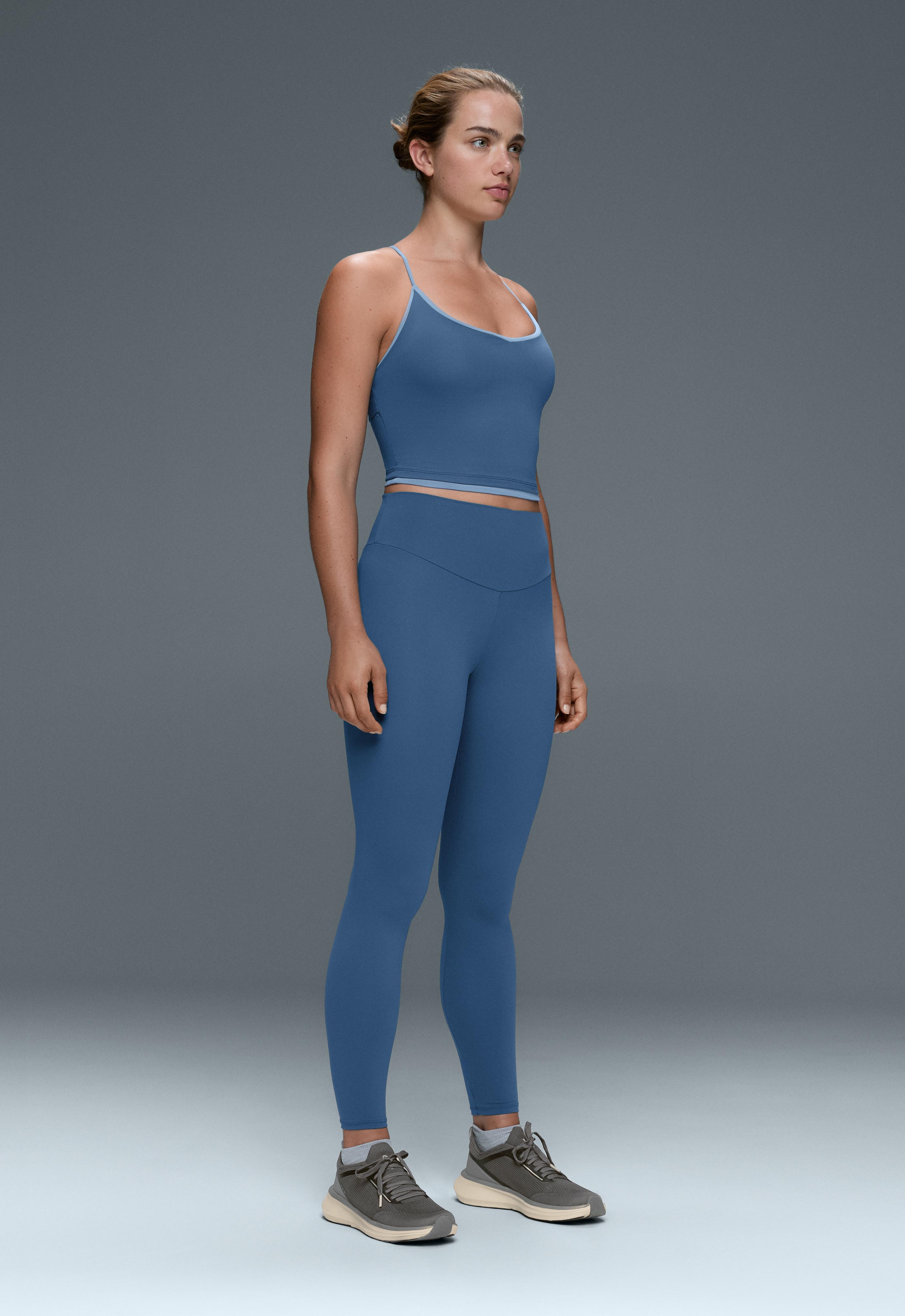 Comfortlux cross-strap tank top — MID GREY-BLUE