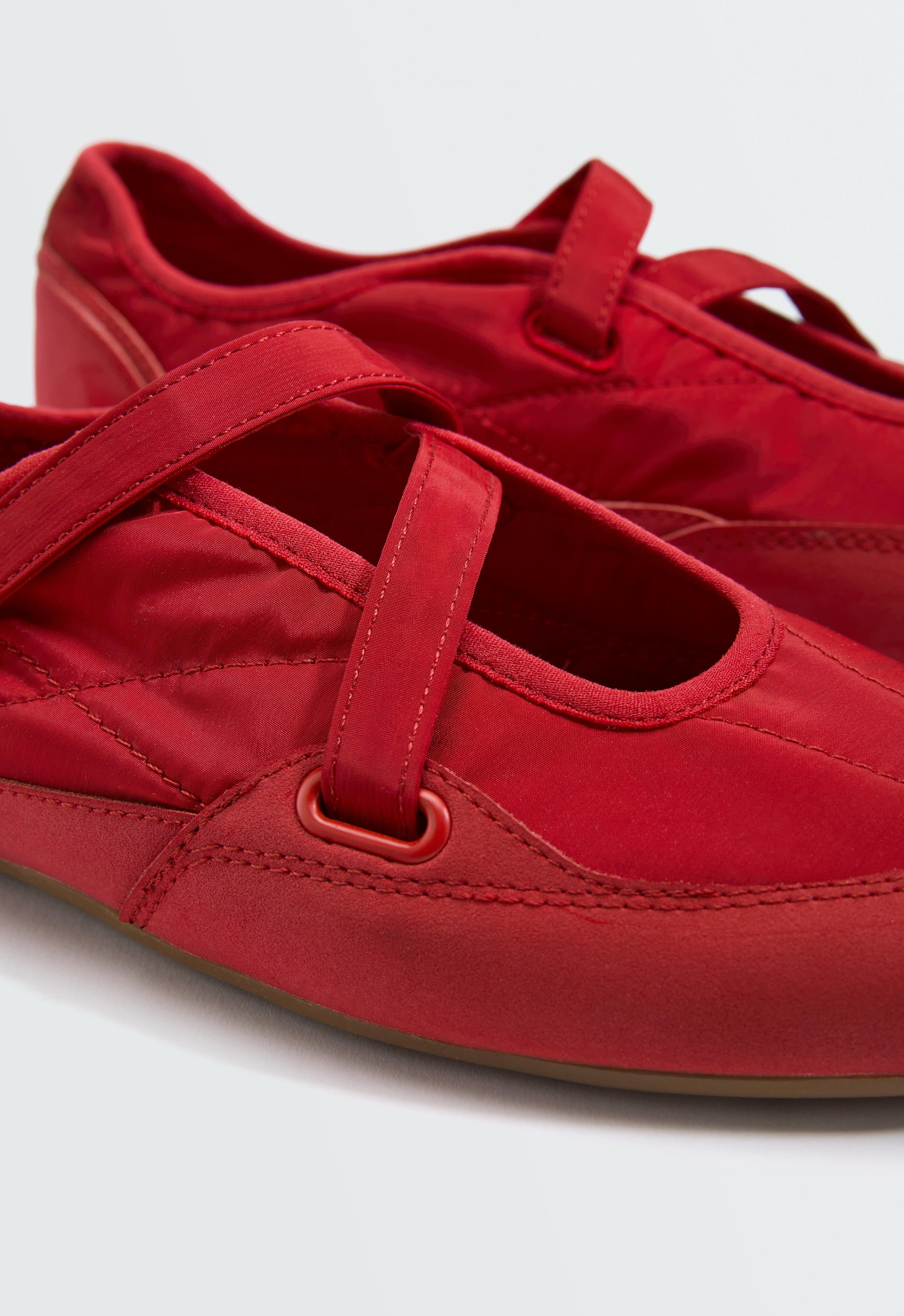 Nylon sport ballet flat — RED