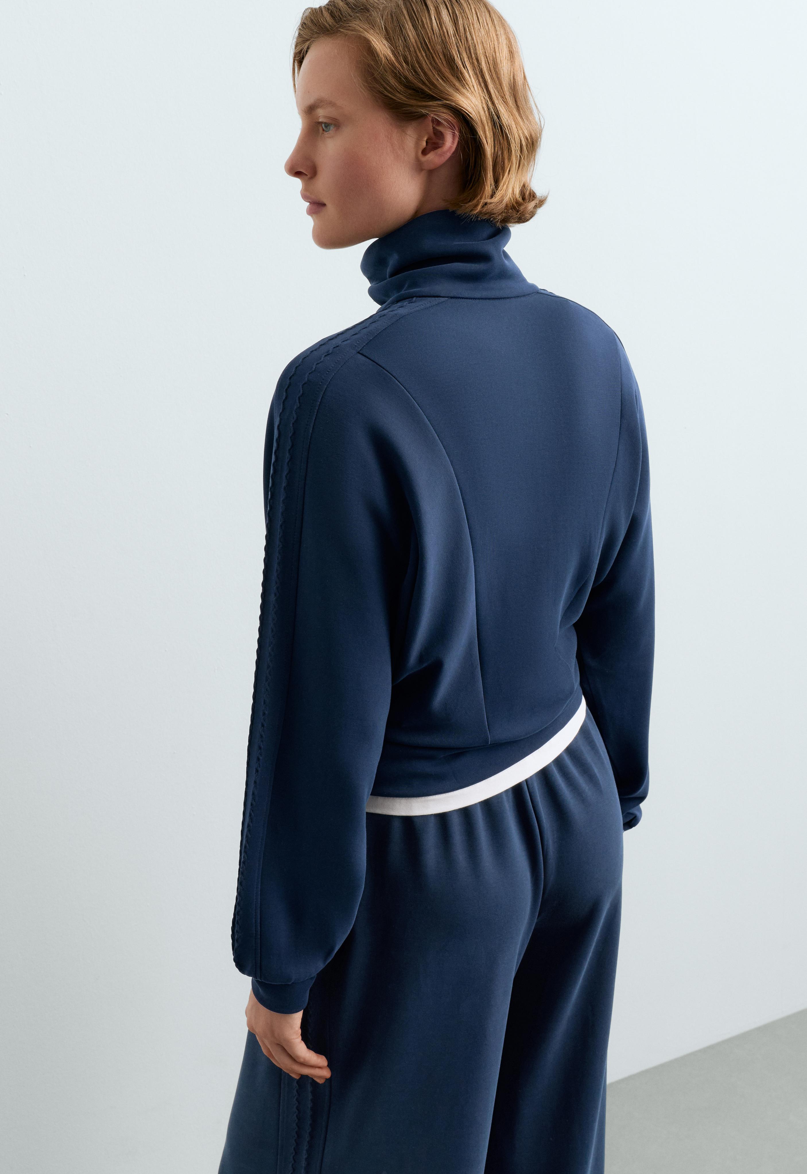 Soft-touch modal bomber jacket — NAVY BLUE
