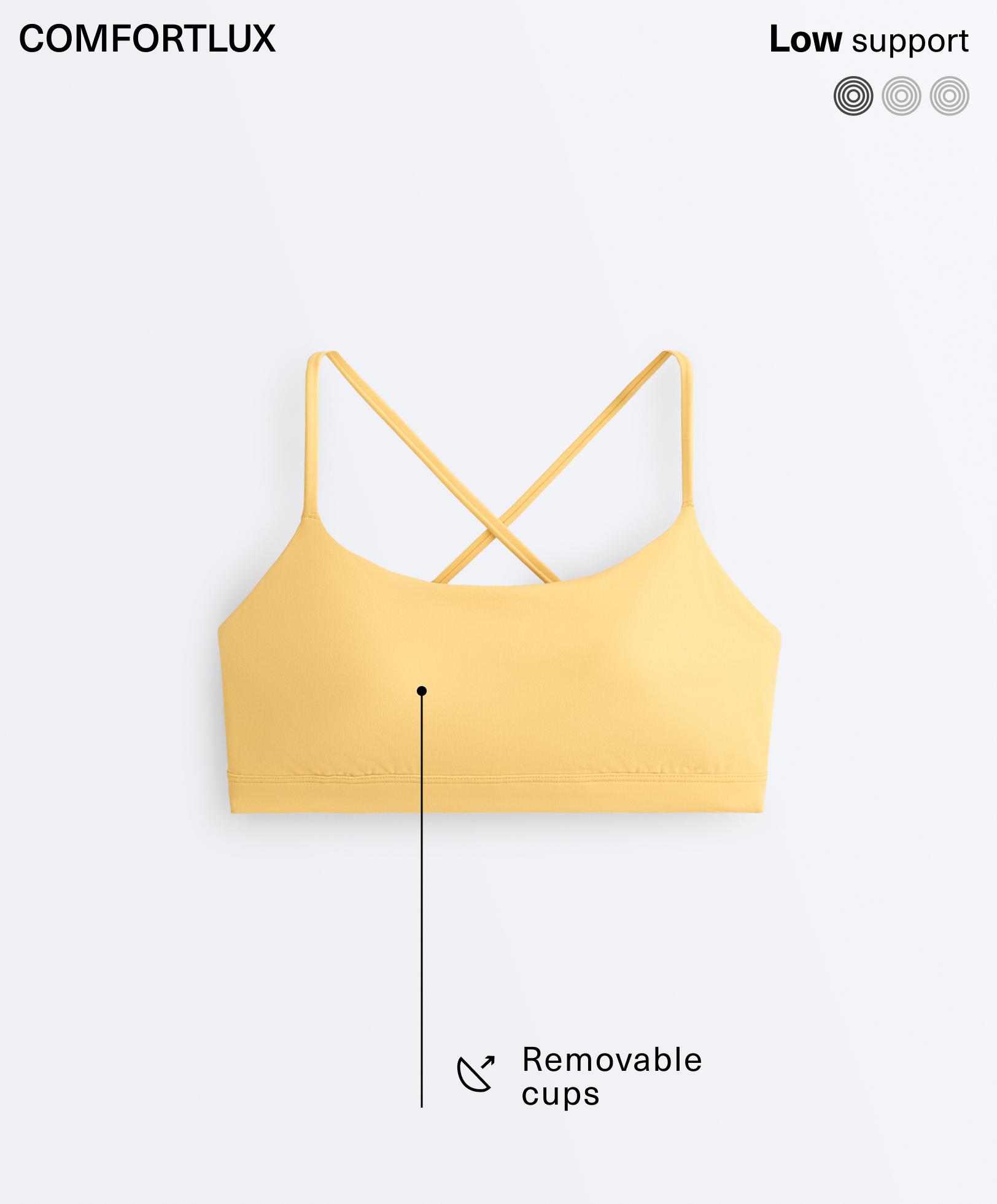 حمالة صدر رياضية Comfortlux بحمالات متصالبة، خفيفة التثبيت