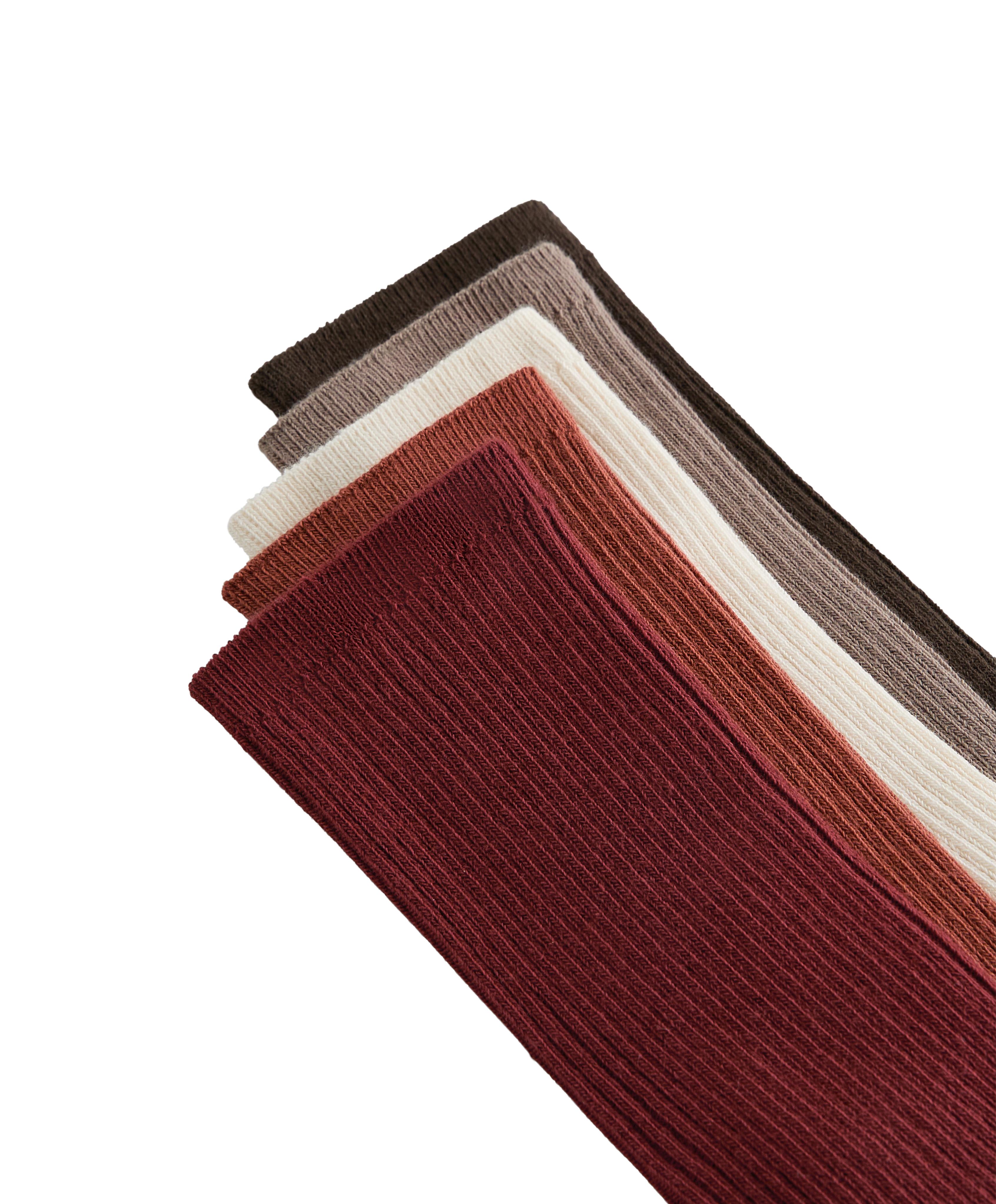 5 pairs of cotton blend classic socks — TERRACOTTA