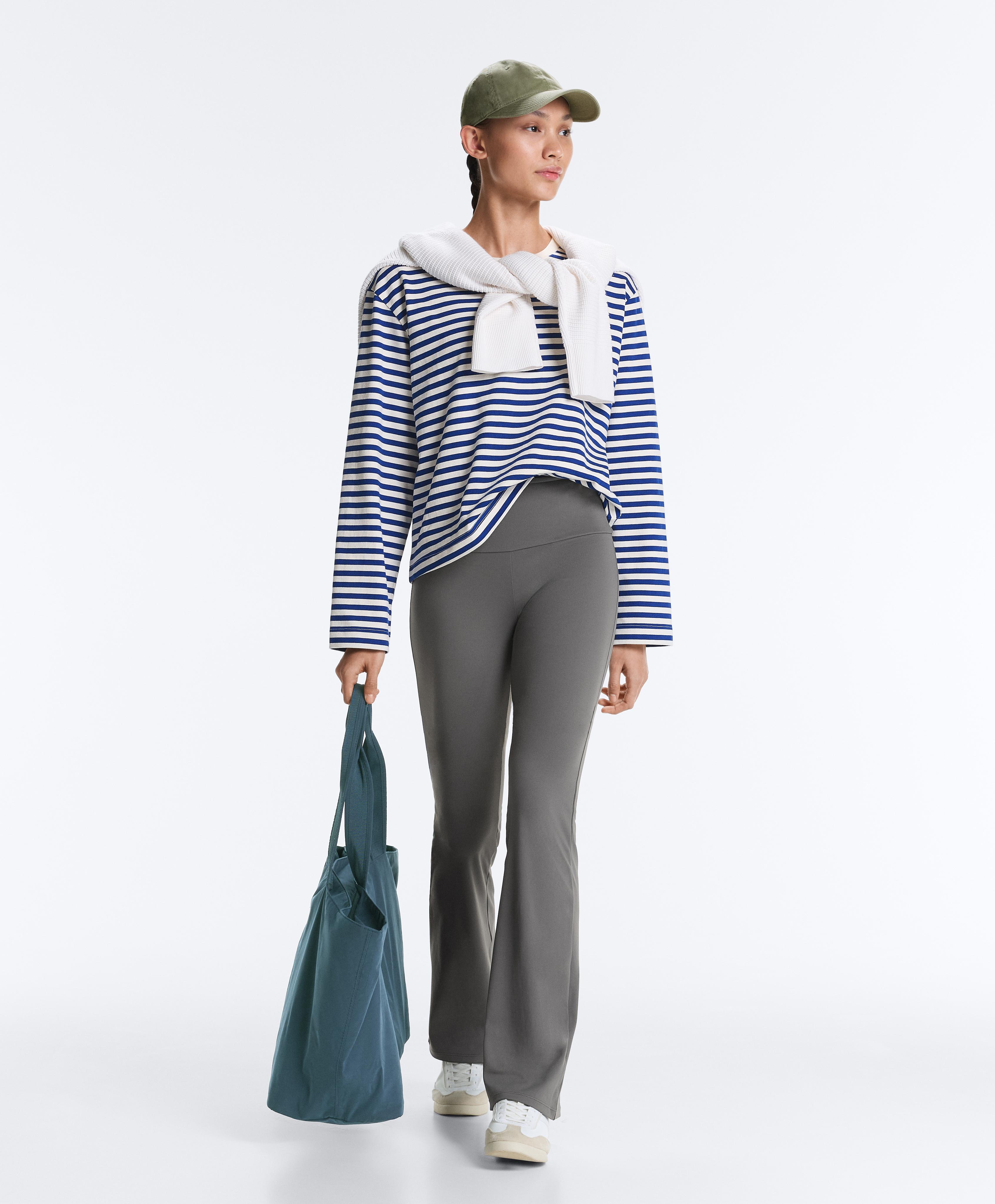 High-rise Comfortlux flare trousers — MID GREY