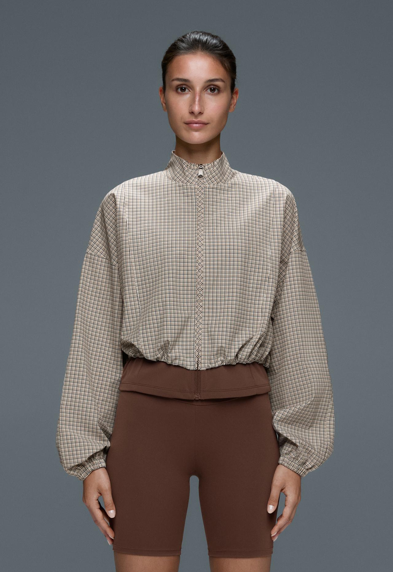 Check print double-layer technical jacket — COCOA