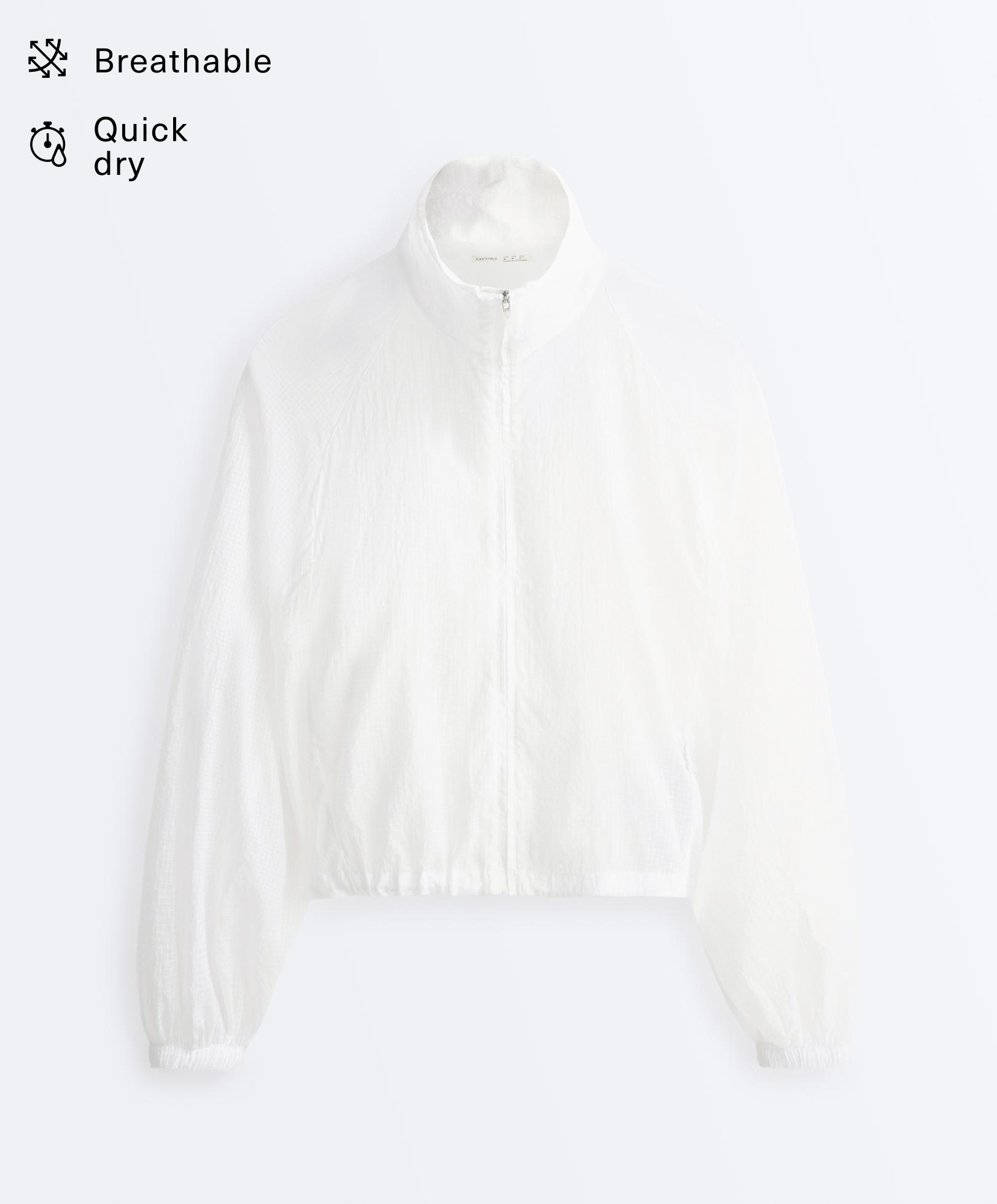 Check track jacket — WHITE