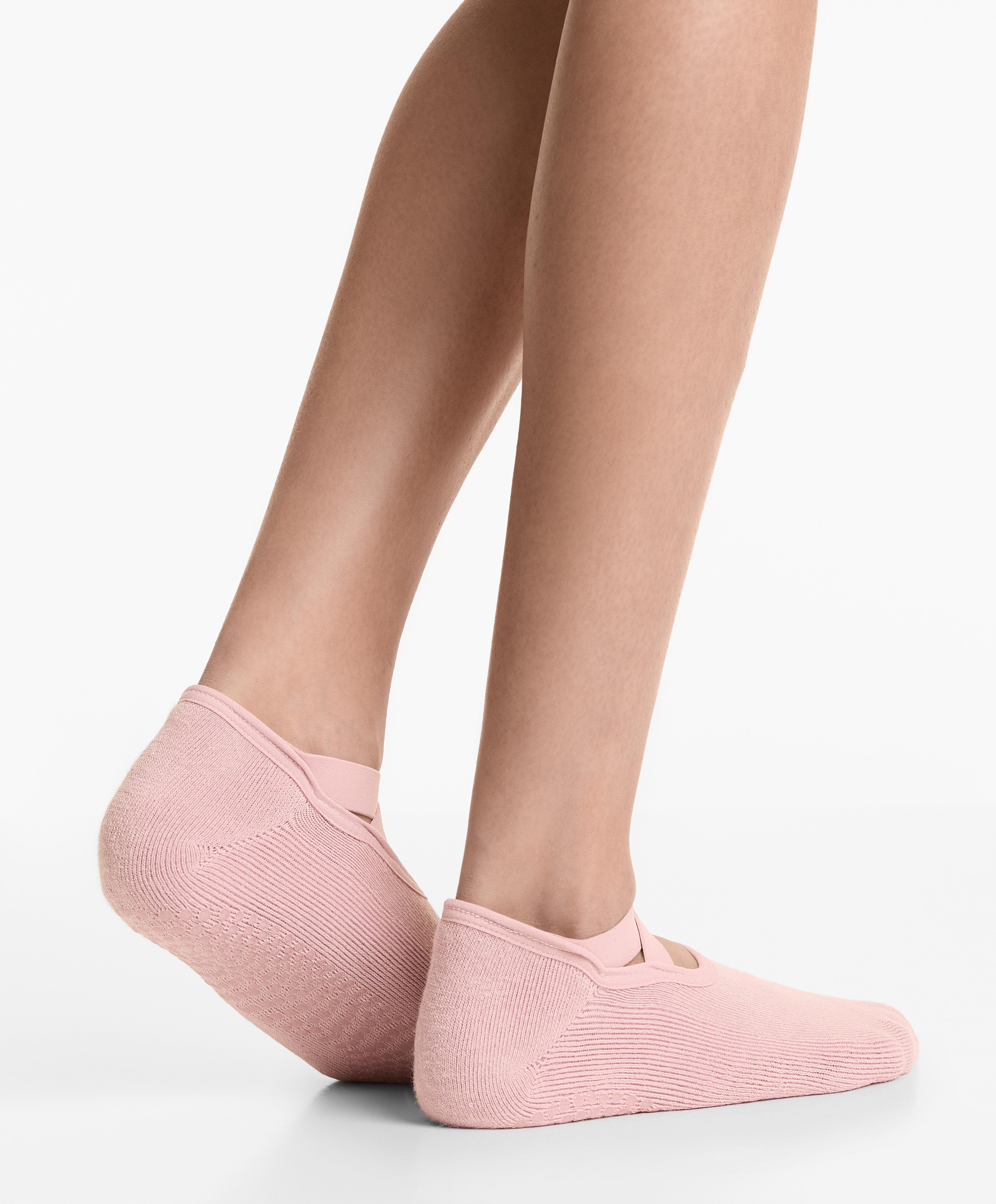 2 pares de calcetines yoga y pilates mezcla algodón cintas cruzadas acolchados - Rebajas 2 pares de calcetines yoga y pilates mezcla algodón cintas cruzadas acolchados - Rebajas