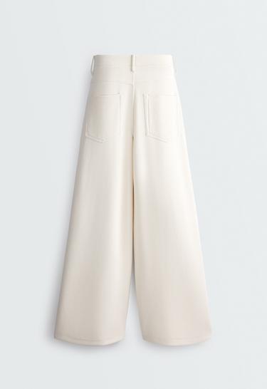 5-pocket wide-leg trousers — PALE ECRU 7