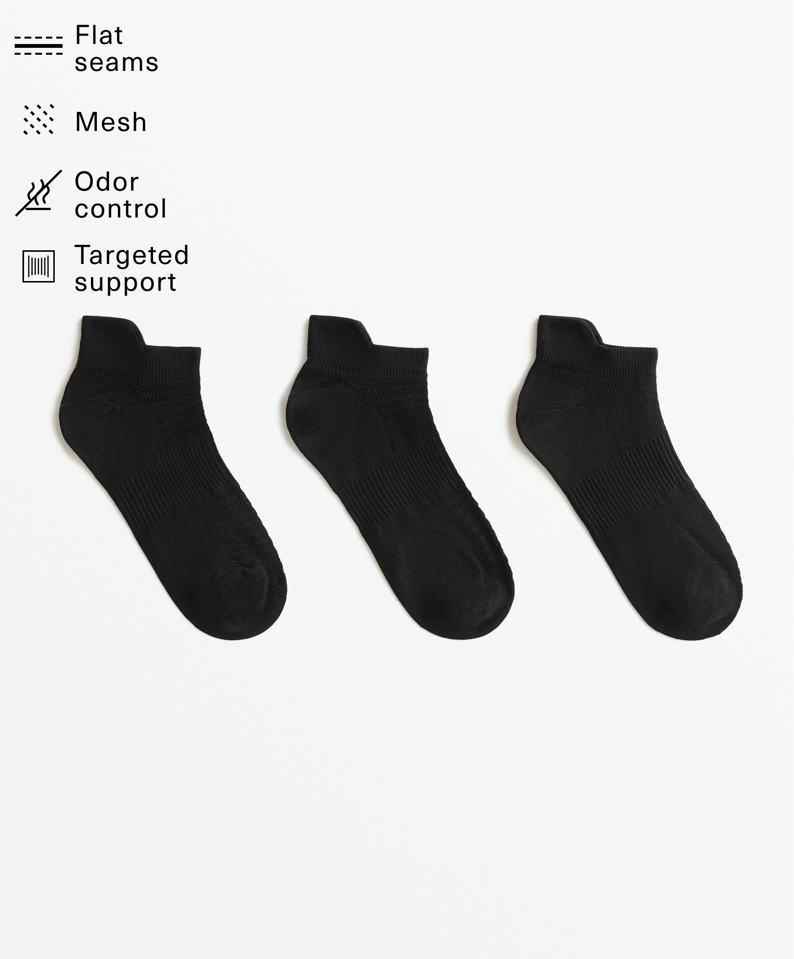 3 pairs of tab polyamide blend sports sneaker socks