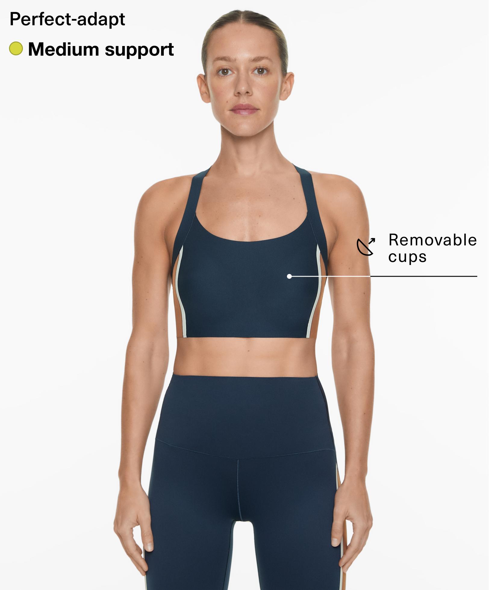 Perfect-adapt medium-support colour block sports bra