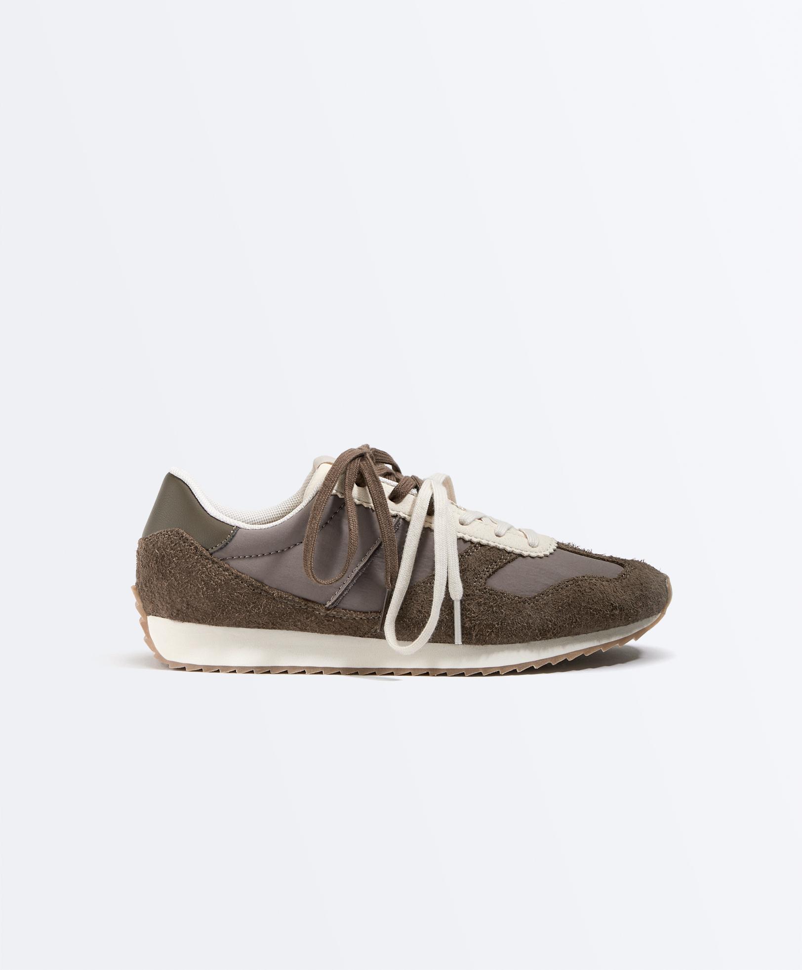 Colour-block trainers — BROWN