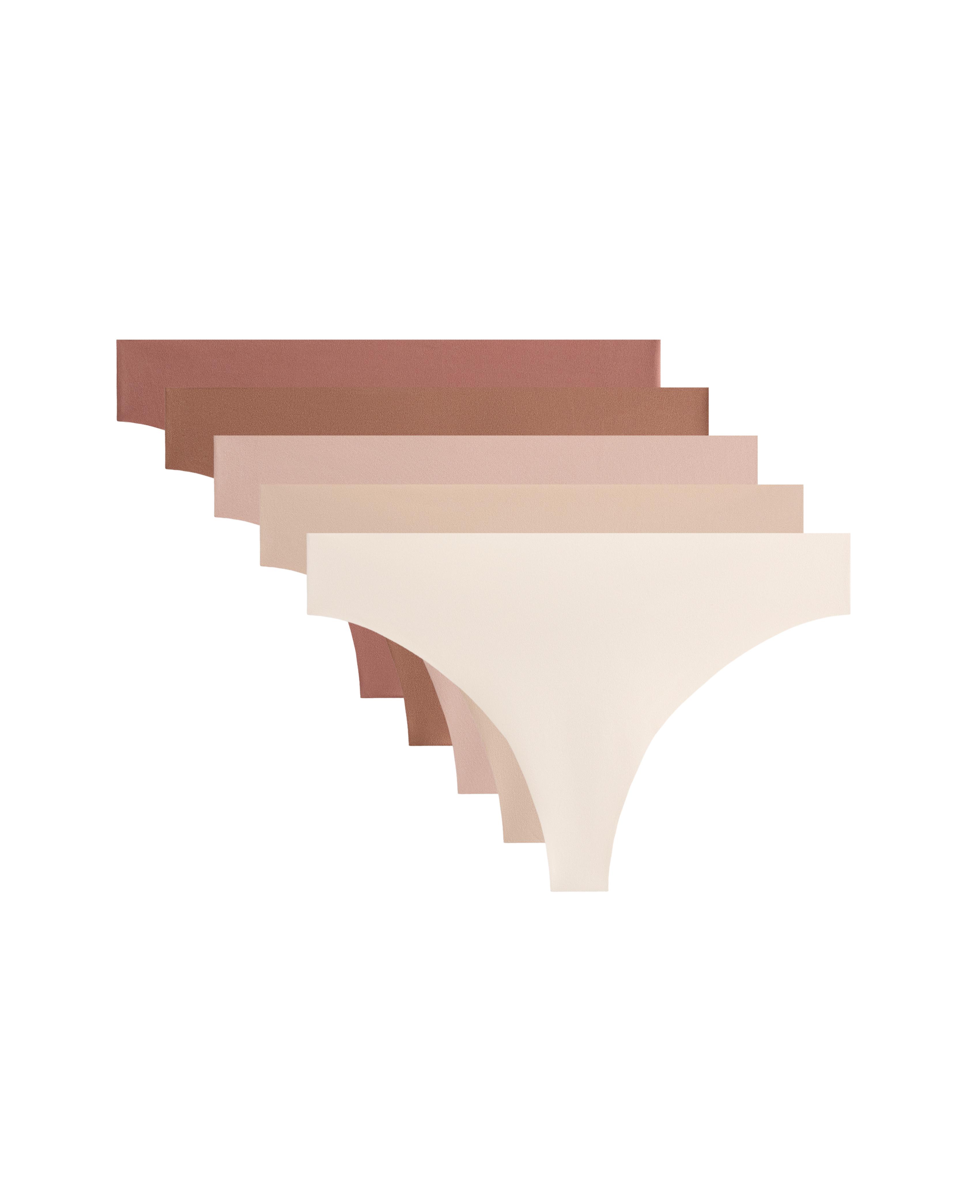 5 polyamide blend invisible thongs — BEIGE