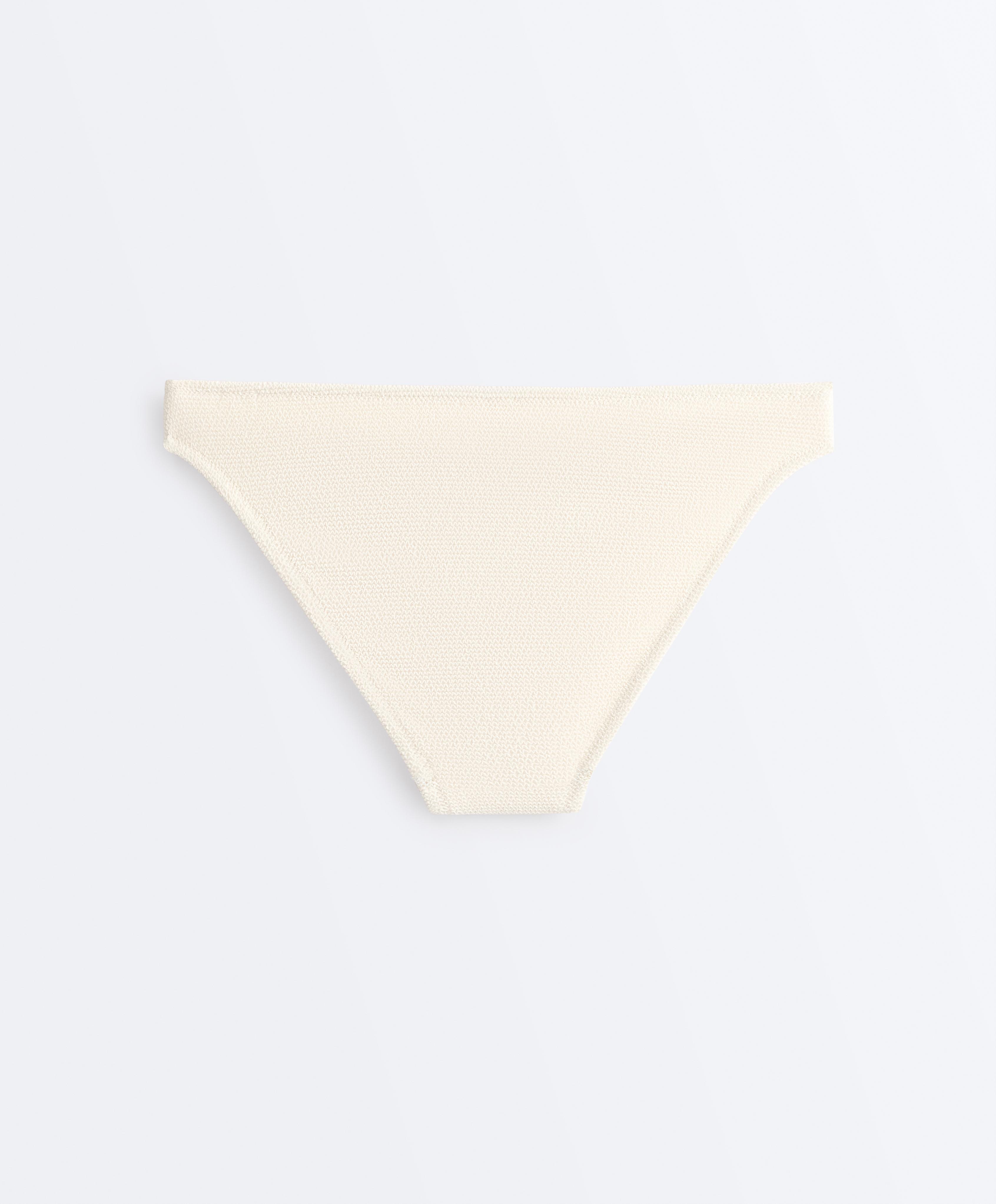 Crinkle classic bikini briefs — ECRU